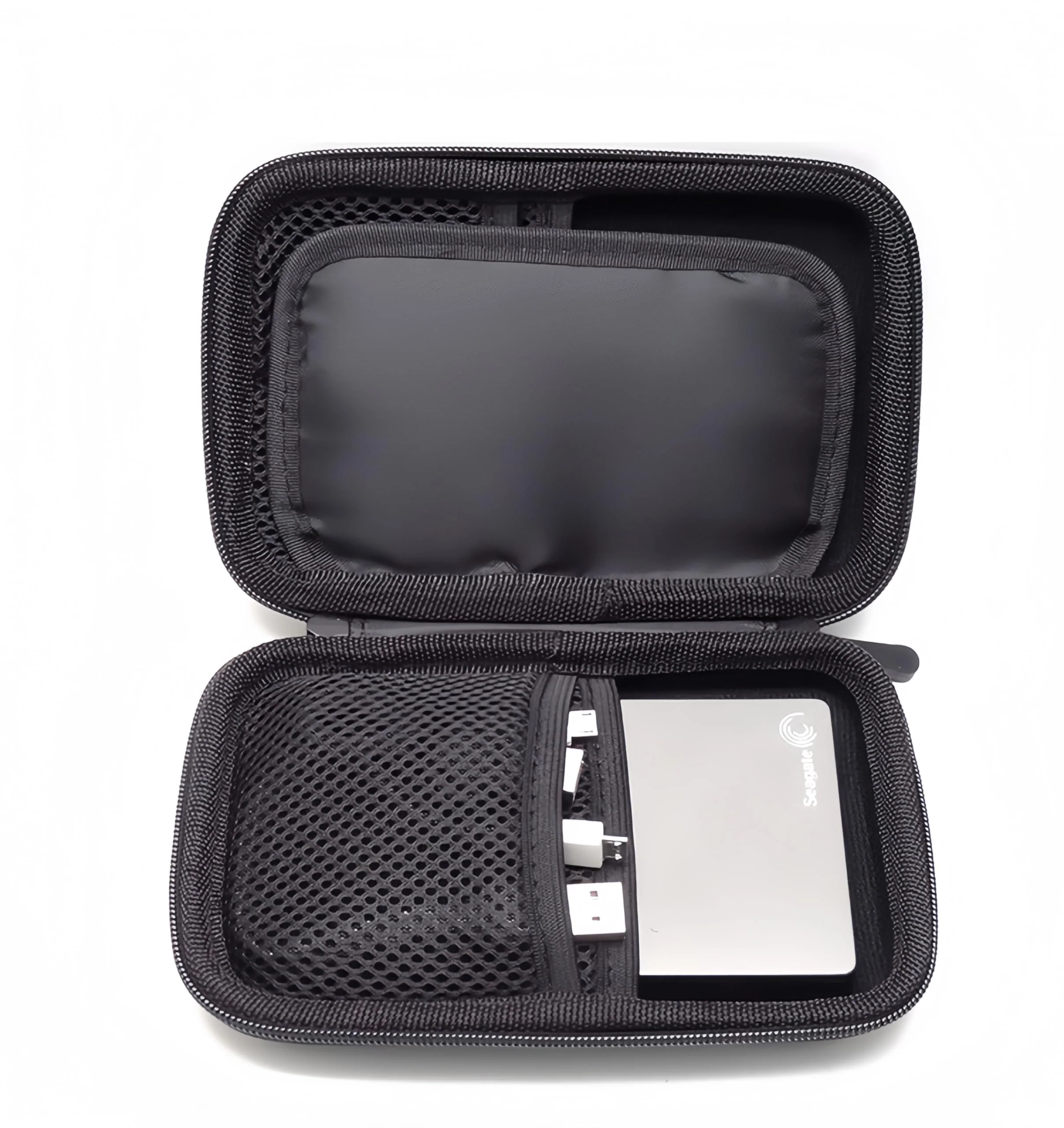 Higher Quality Hard Drive case 2.5 inch External Drive Storage Carrying Bag Travel Cable Organizer Bag Electronic Organizer Travel case Travel Essentials （1 Black Cable Organizer Bag ） - Image 4