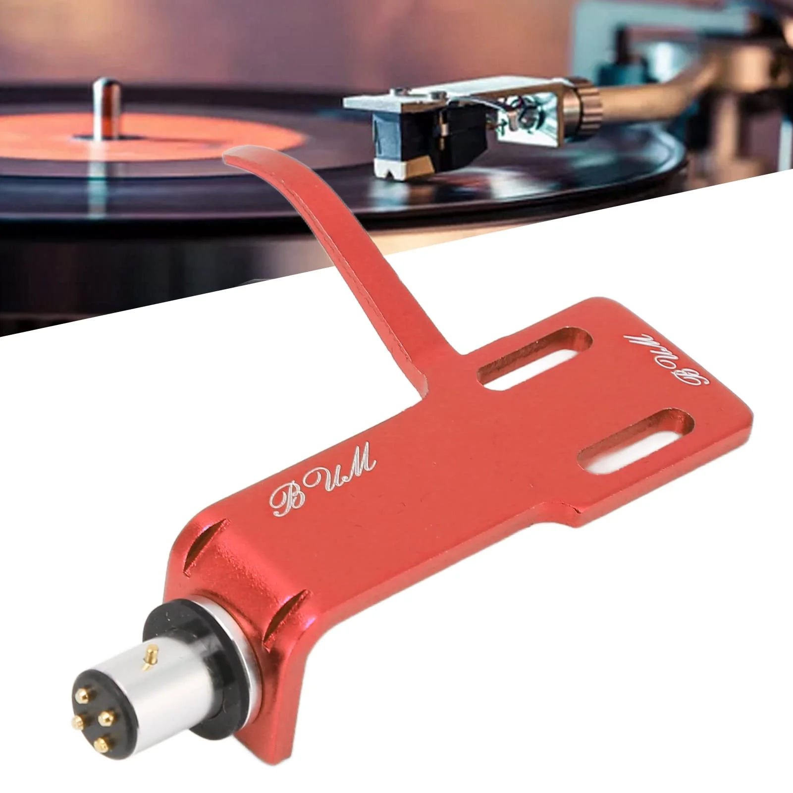Hilitand Universal Phonograph Head Shell,Phonograph Turntable Headshell,Aluminum Alloy Headshell Cartridge Keeper, Stand Stand,for Record Players (red) - Image 6