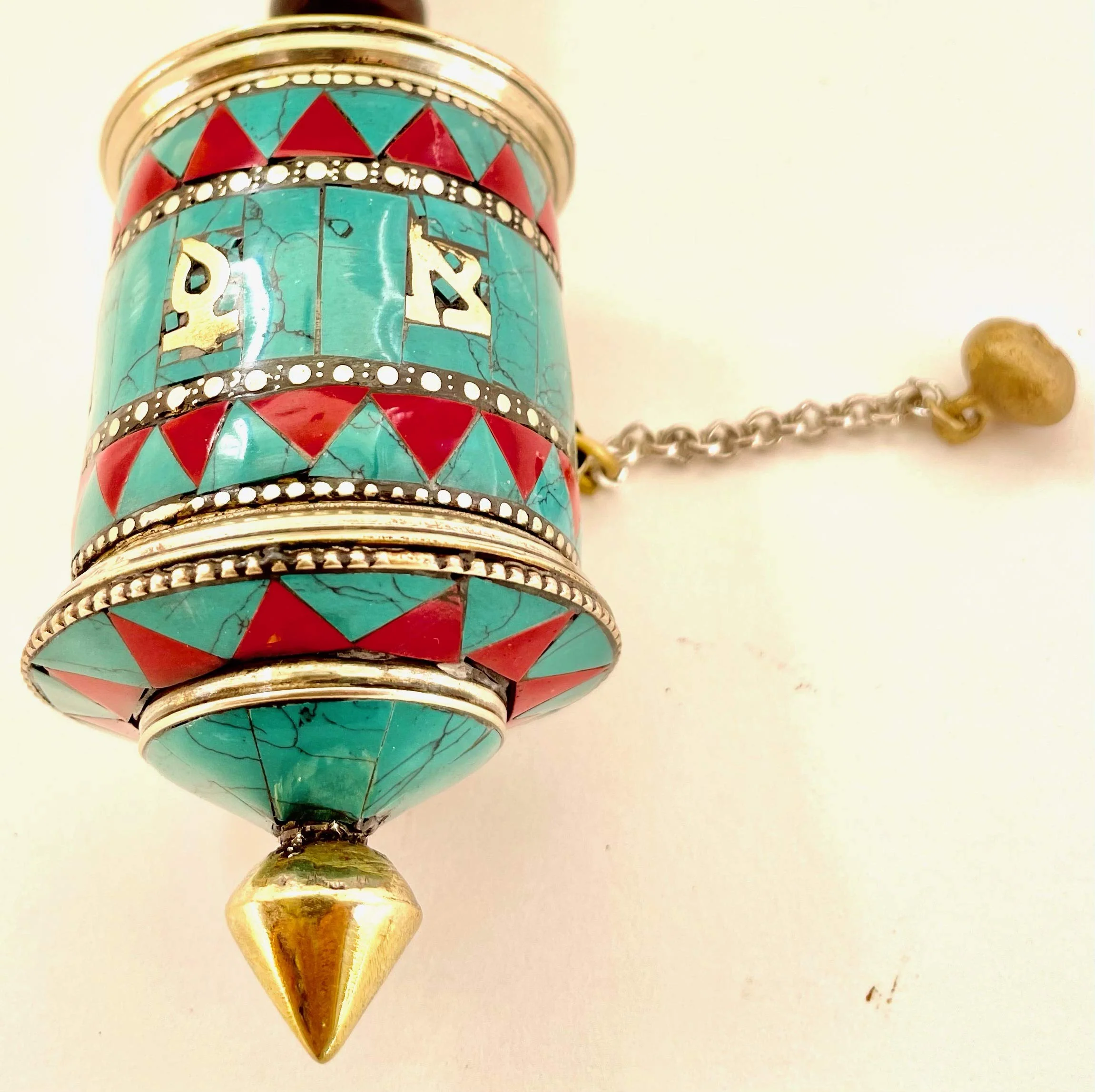 Himalayan Craft Tibetan Buddhist Prayer Wheel Hand Carved Copper Relaxation Meditation Yoga Handheld Spinner Wheel Set Om Mani Padme Hum Mantra Inside - Handmade In Nepal - Image 2
