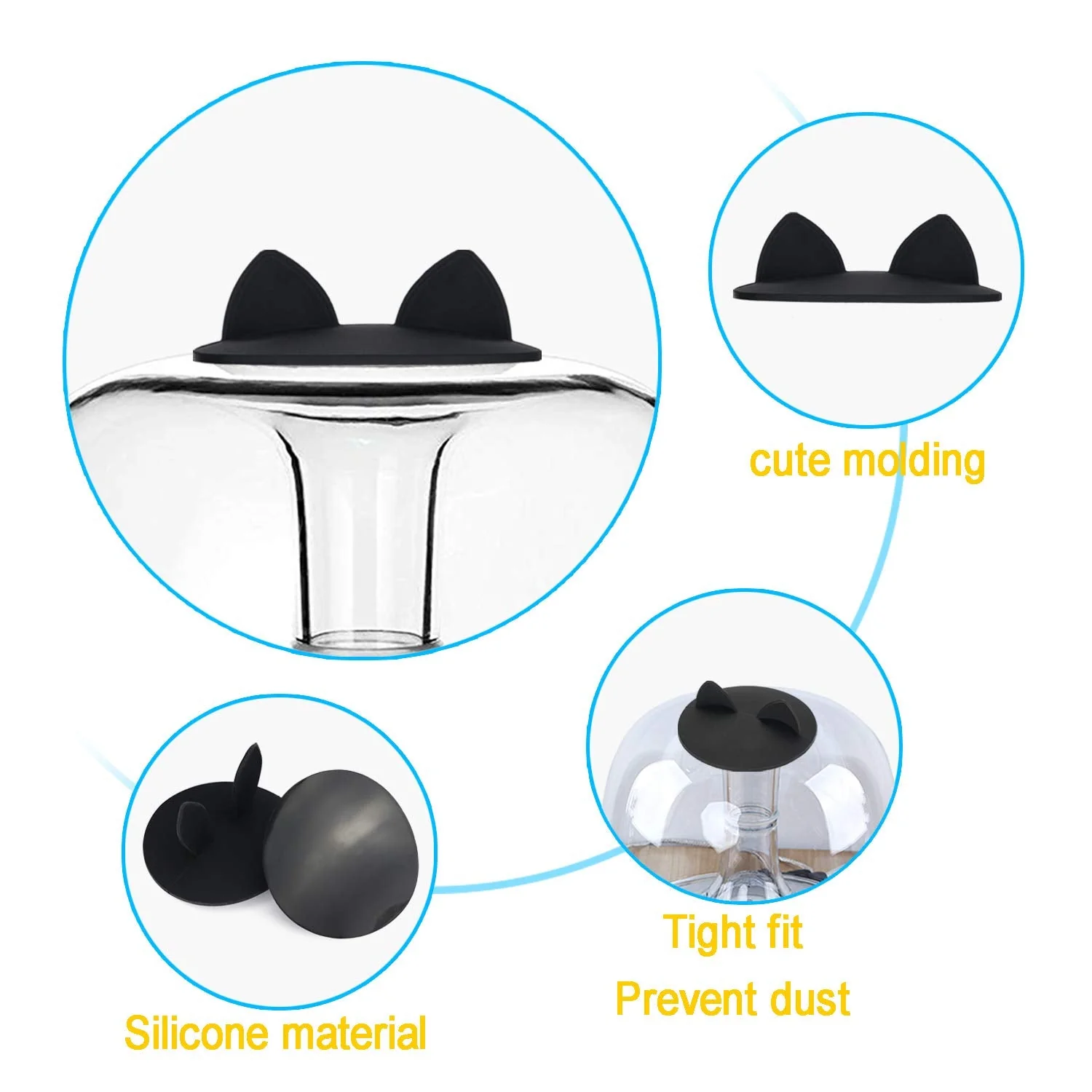 HK Aura Studio 4 Speaker Anti-dust Cover - Silicone Lip for Harman Kardon Soundsticks 2, 3, 4 and Aura Studio 1, 2, 3, 4 Bluetooth Transparent Speaker System (Cat Black) - Image 3