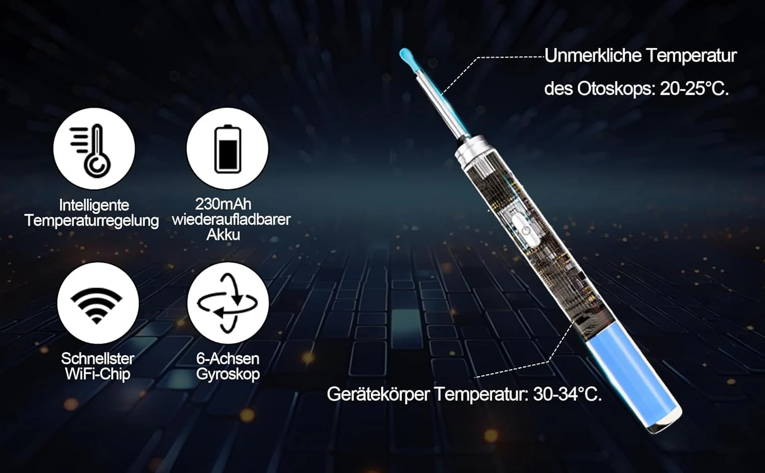 HOFENY Ear Wax Remover Otoscope, 5MP HD Ear Cleaner with 360° Wide Angle Ear Endoscope, WiFi Ear Cleaner Camera with 6 LEDs, Ear Endoscope Ear Cleaning Ear Mirror for Android/iOS/Harmony - Image 4