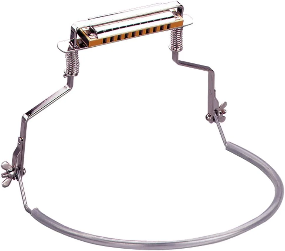 Hohner Harmonica Holder HH01,10 Hole Professional Harmonica Holder Neck, Anti-Scratch Adjustable Harmonica Neck Brace,Hands-Free & Juliet Music Note Sticker Silver - Image 3