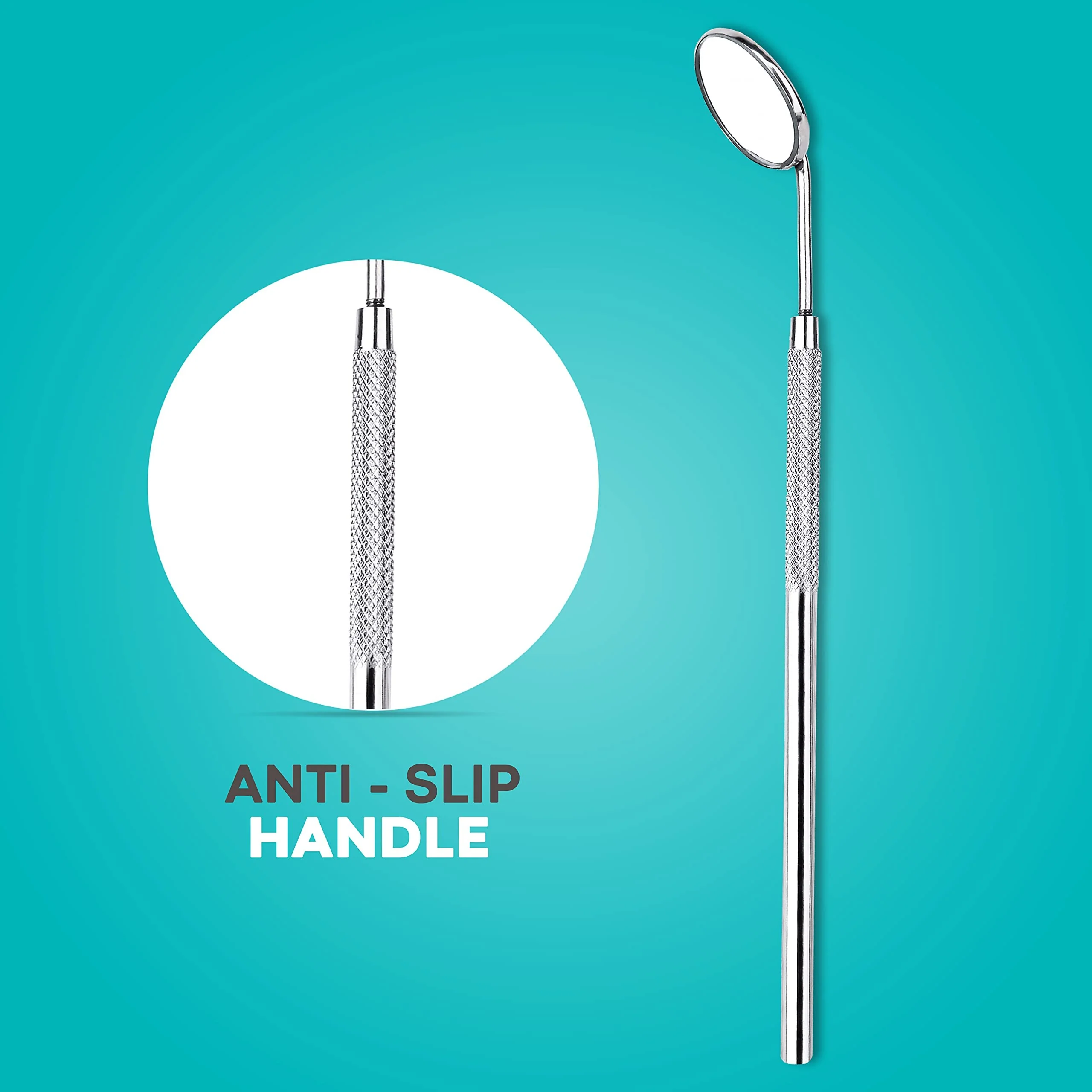 HOKIN Dental Mirror, Mouth Mirror, Dentist Tool, Stainless Steel Mouth Mirror, Dental Mirror, Mouth Tooth Inspection Mirror with Two Additional Removable Mirrors - Image 4