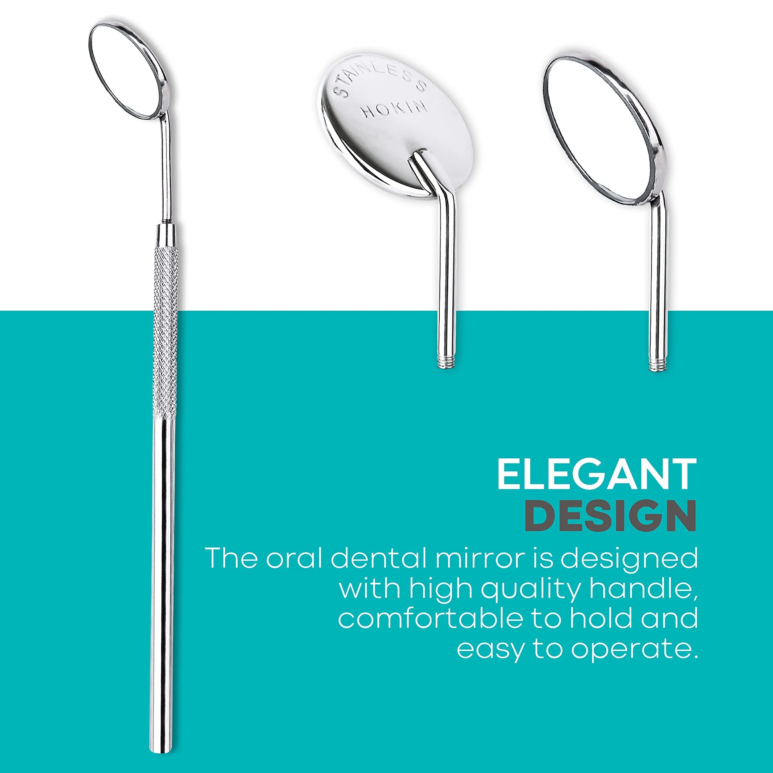 HOKIN Dental Mirror, Mouth Mirror, Dentist Tool, Stainless Steel Mouth Mirror, Dental Mirror, Mouth Tooth Inspection Mirror with Two Additional Removable Mirrors - Image 6