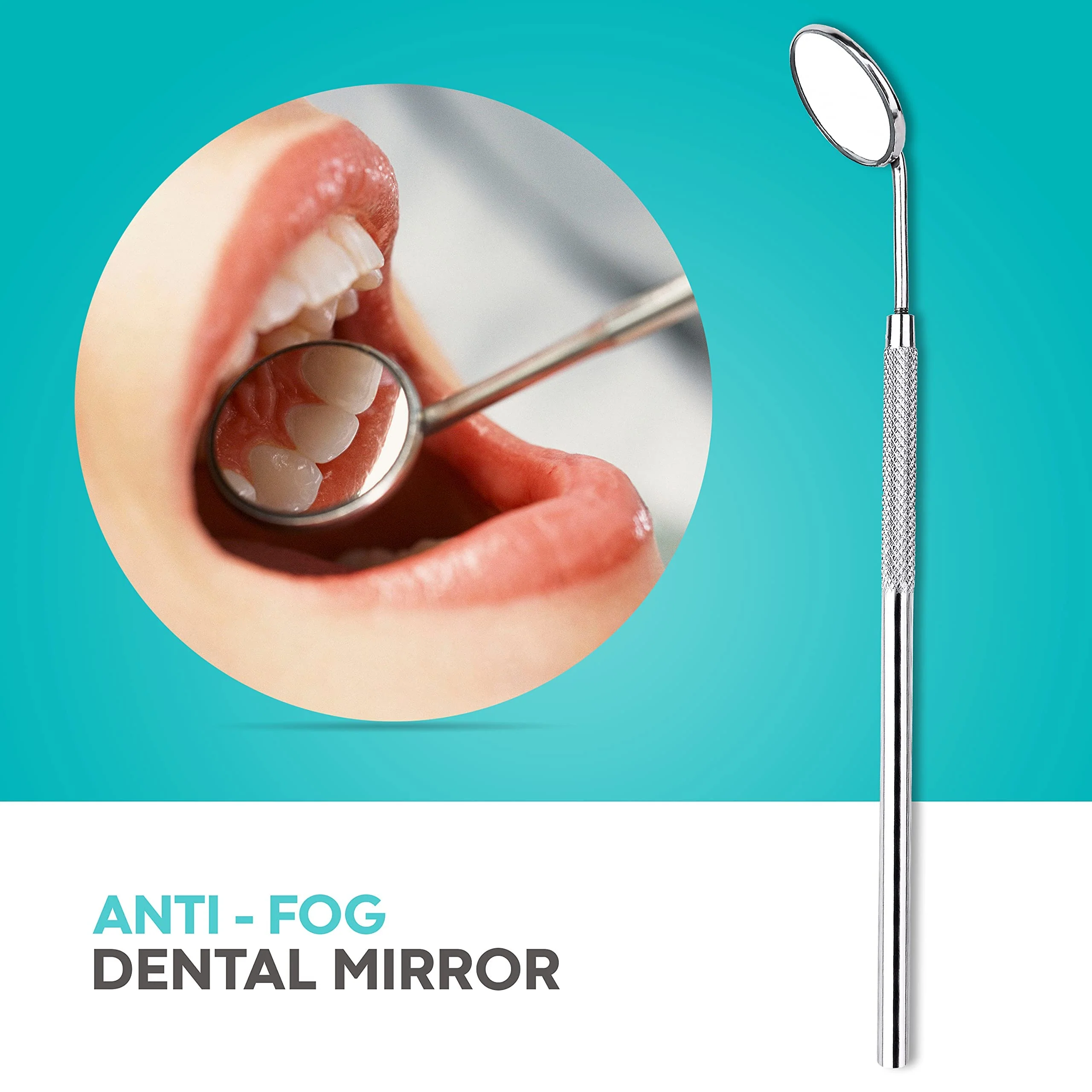 HOKIN Dental Mirror, Mouth Mirror, Dentist Tool, Stainless Steel Mouth Mirror, Dental Mirror, Mouth Tooth Inspection Mirror with Two Additional Removable Mirrors - Image 8