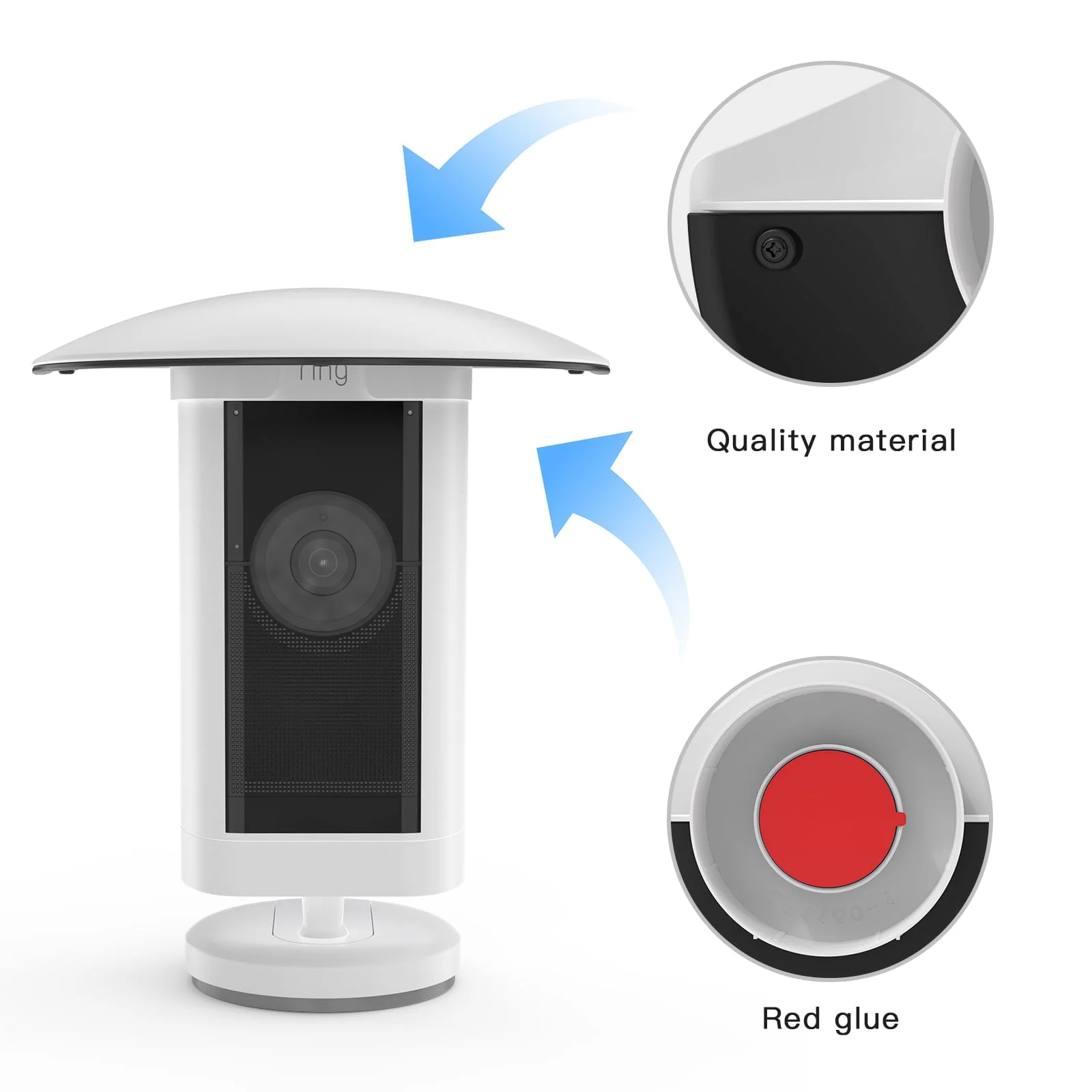 HOLACA Sun Rain Shade Camera Cover for Stick Up Cam Pro, Camera Shield for Resistant UV (White) White - Image 4