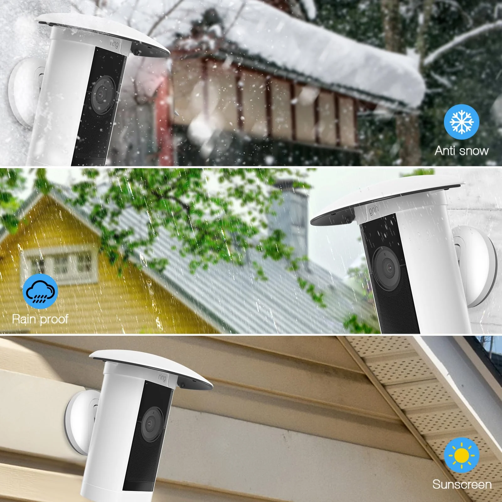 HOLACA Sun Rain Shade Camera Cover for Stick Up Cam Pro, Camera Shield for Resistant UV (White) White - Image 9