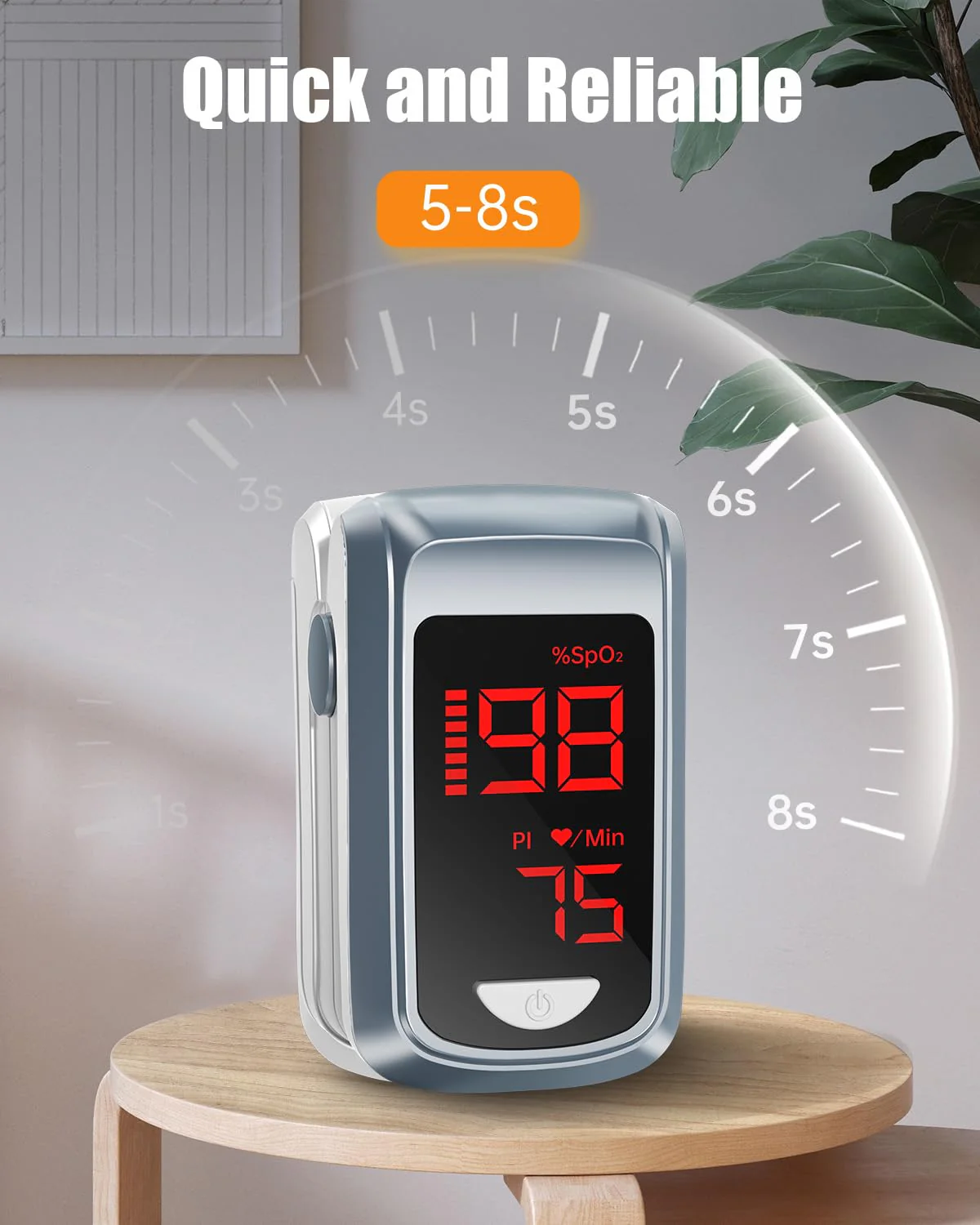 HOLFENRY Bluetooth Pulse Oximeter Finger Oximeter with App, Oxygen Saturation Meter Finger, Blood Oxygen Meter Finger for Heart Rate, Free App (Grey) gray - Image 6
