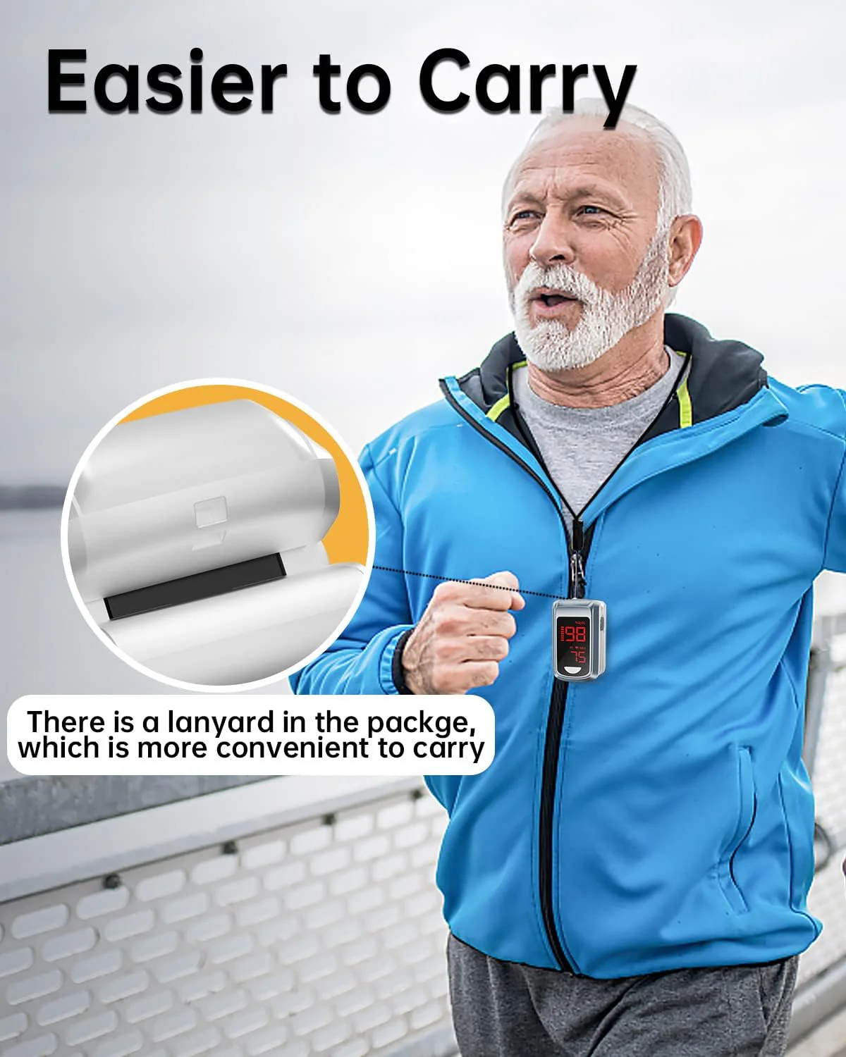 HOLFENRY Bluetooth Pulse Oximeter Finger Oximeter with App, Oxygen Saturation Meter Finger, Blood Oxygen Meter Finger for Heart Rate, Free App (Grey) gray - Image 8