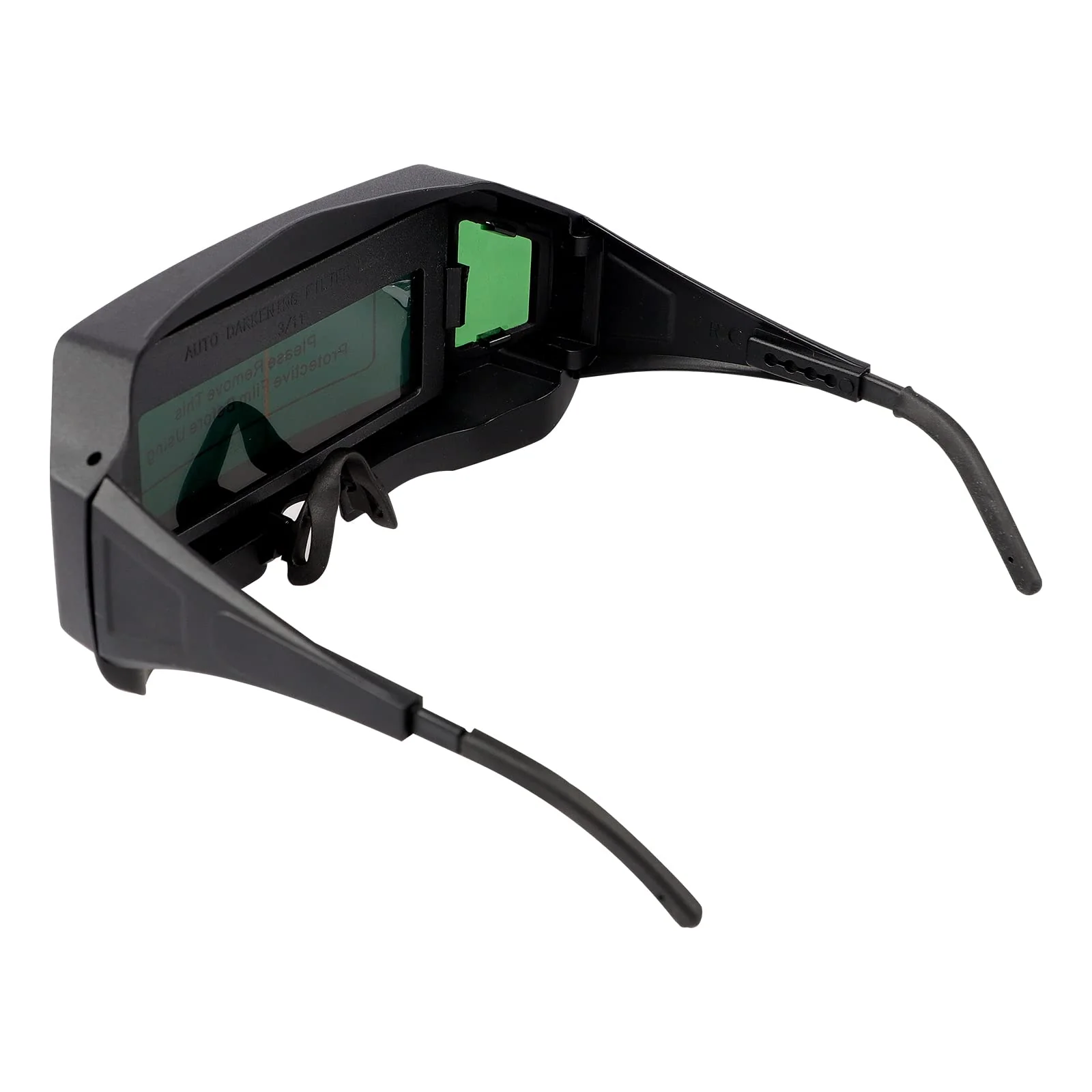 Holiberty Panoramic View Welding Glasses Solar Powered Auto Darkening Welding Lens Safety Eye Protection Goggles Weld Tool Black - Image 8