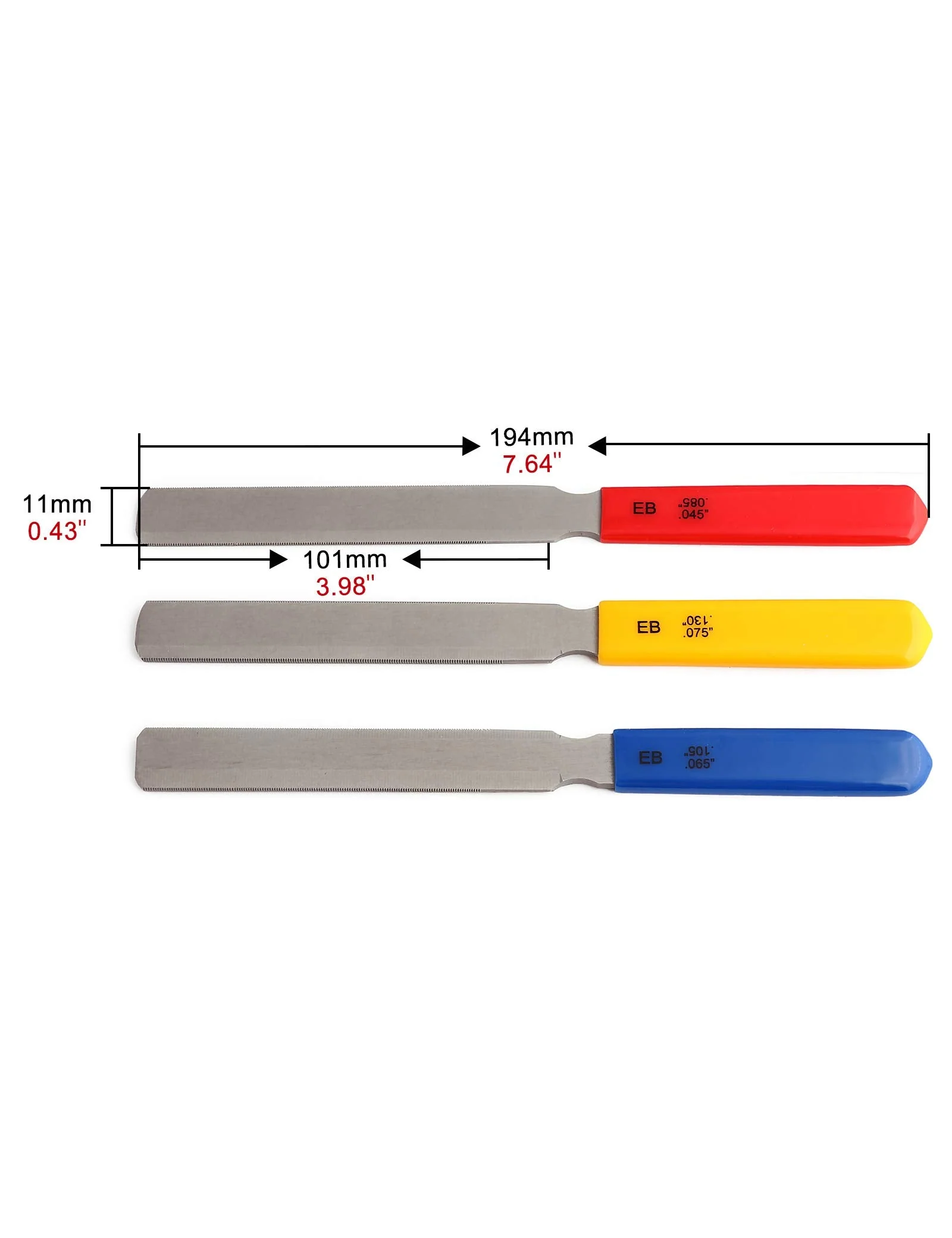 Holmer Bass Guitar Nut Files Double Edge Nut Slotting Files Set Fret Crowning Files Luthier Tools for P Bass Jazz Bass Guitar Set of 3Pcs. - Image 5