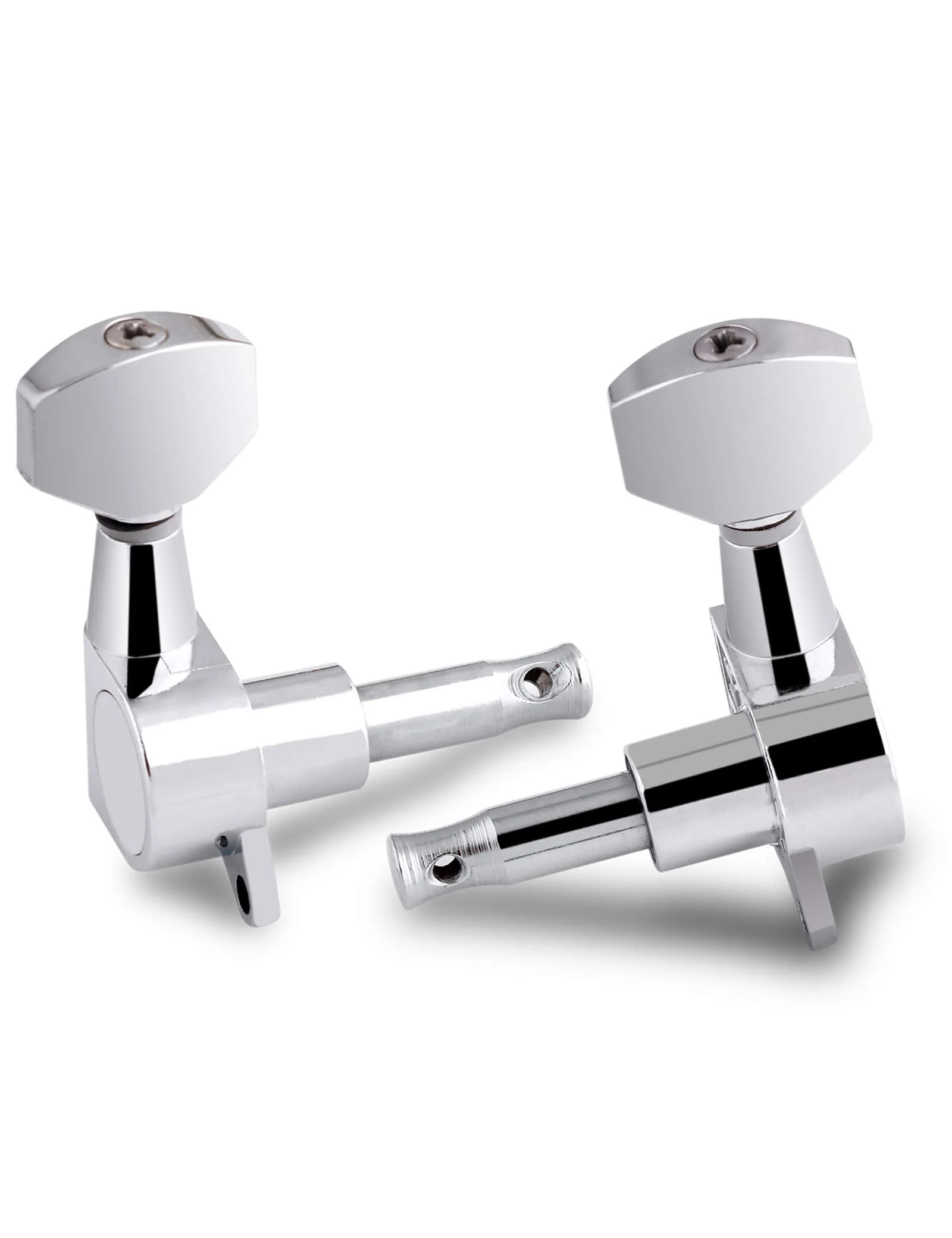 Holmer Sealed String Tuning Pegs Tuning Machines Grover Machine Heads Tuners Tuning Keys 3 Left 3 Right for Acoustic Guitar or Electric Guitar Chrome. - Image 7