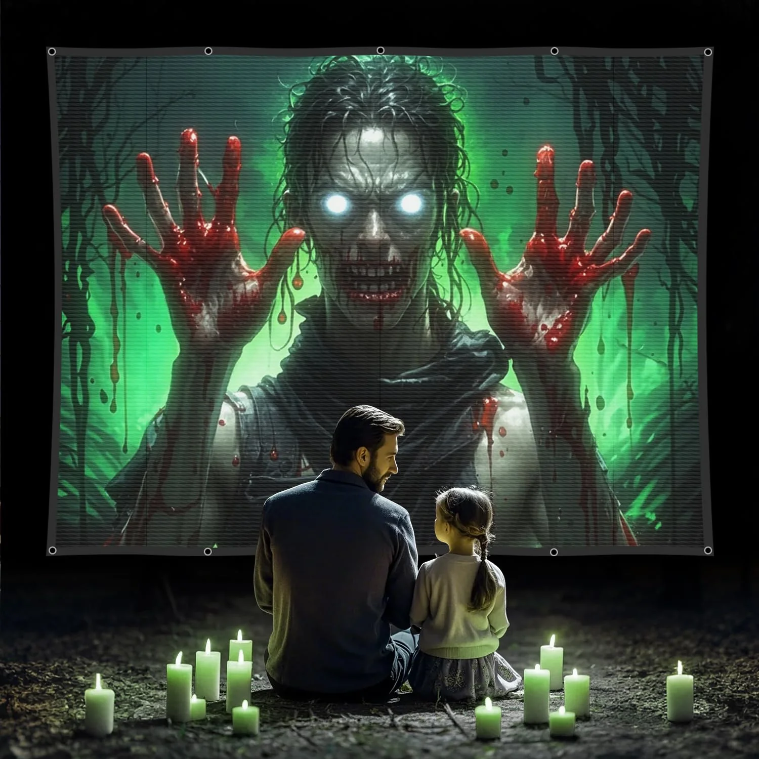Holographic Rear Projection Screen Foldable: Indoor Projection Screens 50" x 89" Projectors Halloween Video Movie Night for Hang Wall Mounting skerell-100 - Image 3