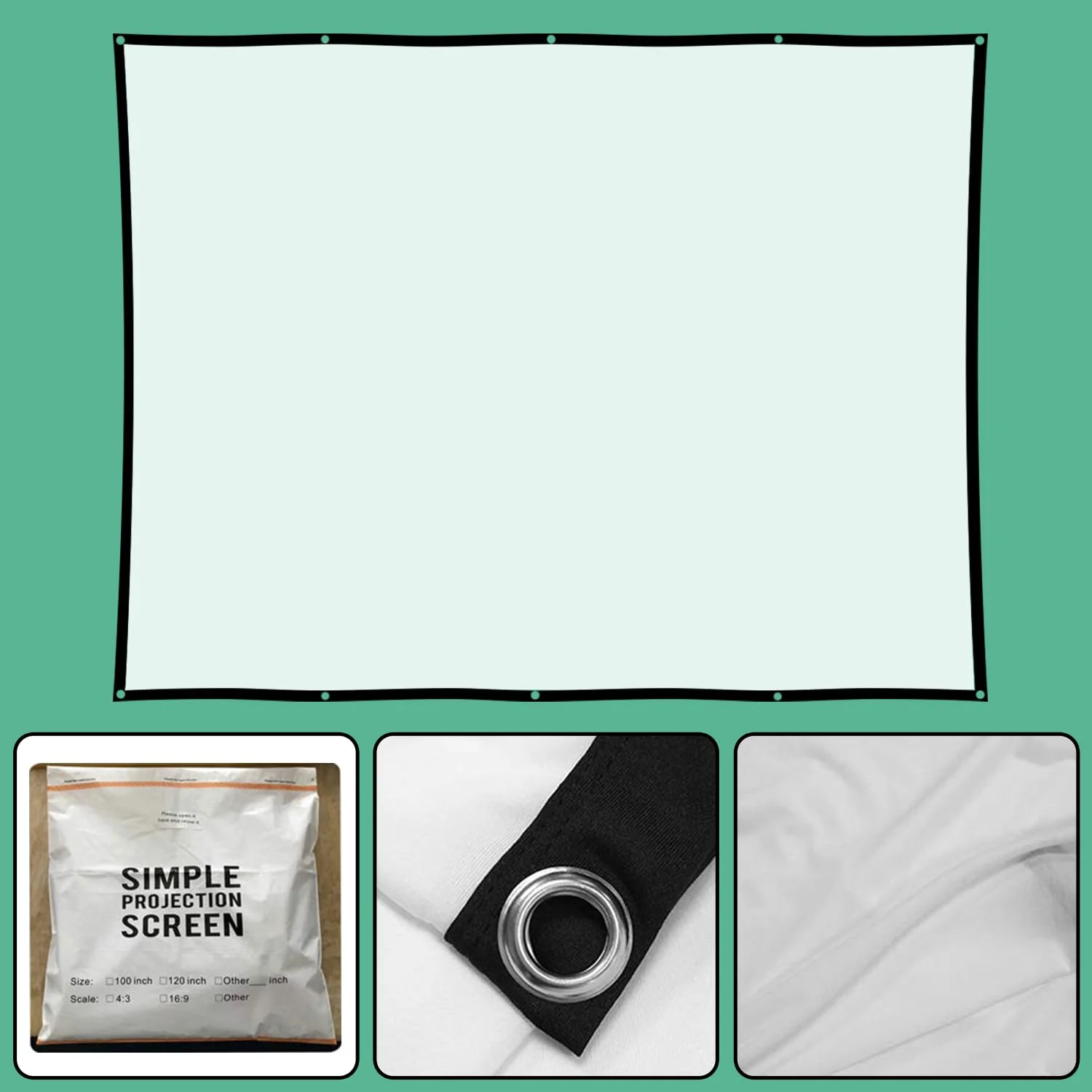 Holographic Rear Projection Screen Foldable: Indoor Projection Screens 50" x 89" Projectors Halloween Video Movie Night for Hang Wall Mounting skerell-100 - Image 6