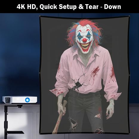 Holographic Rear Projection Screen-with Mounting Hardware for Projecting Halloween Videos(5 ft x 9 ft) - Image 2