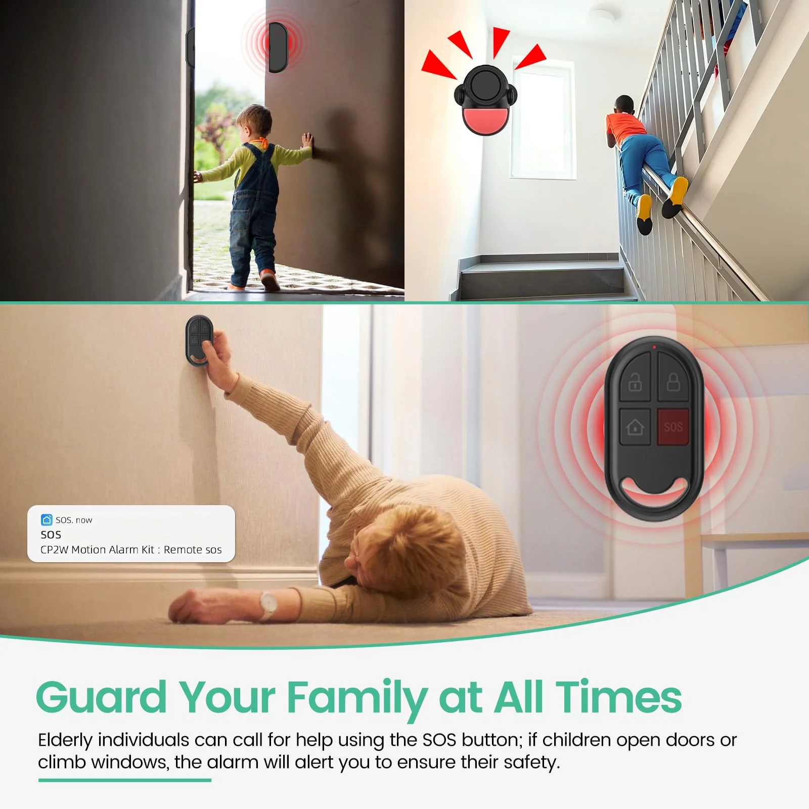 Home Alarm System，2.4G WiFi PIR Motion Sensor Alarm, Wireless DIY Smart Door/Window Alarm for Home Security with Phone APP Alert 4-Piece Kit（2Door Window Sensor），for House Apartment Office,Black Black-WiFi - Image 3