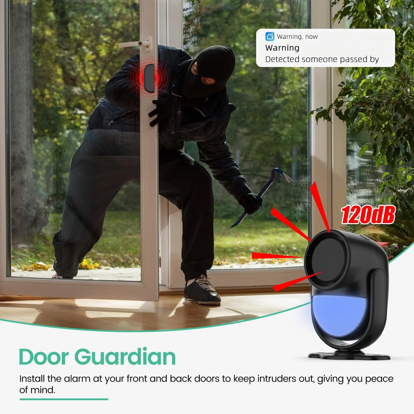 Home Alarm System，2.4G WiFi PIR Motion Sensor Alarm, Wireless DIY Smart Door/Window Alarm for Home Security with Phone APP Alert 4-Piece Kit（2Door Window Sensor），for House Apartment Office,Black Black-WiFi - Image 4