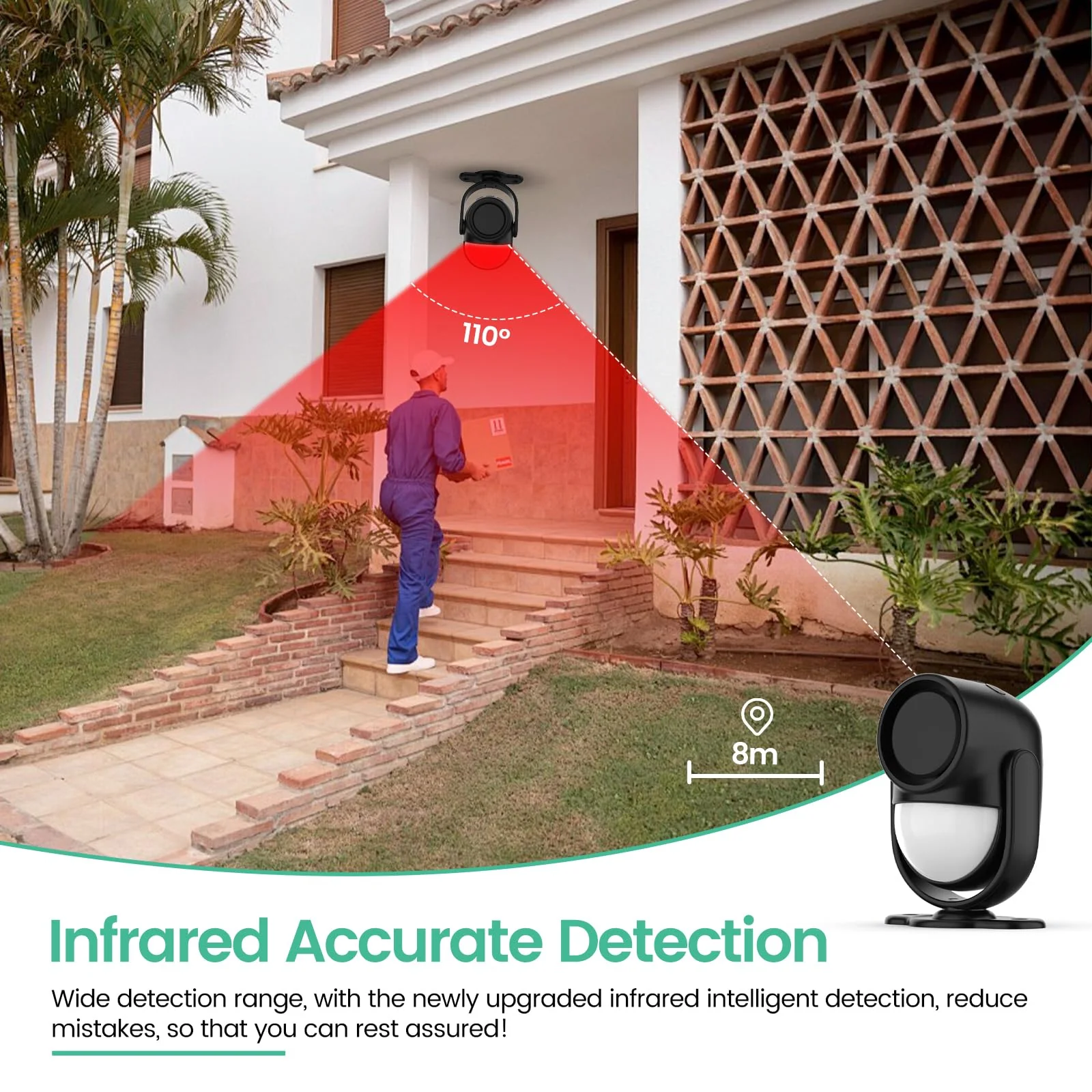 Home Alarm System，2.4G WiFi PIR Motion Sensor Alarm, Wireless DIY Smart Door/Window Alarm for Home Security with Phone APP Alert 4-Piece Kit（2Door Window Sensor），for House Apartment Office,Black Black-WiFi - Image 5