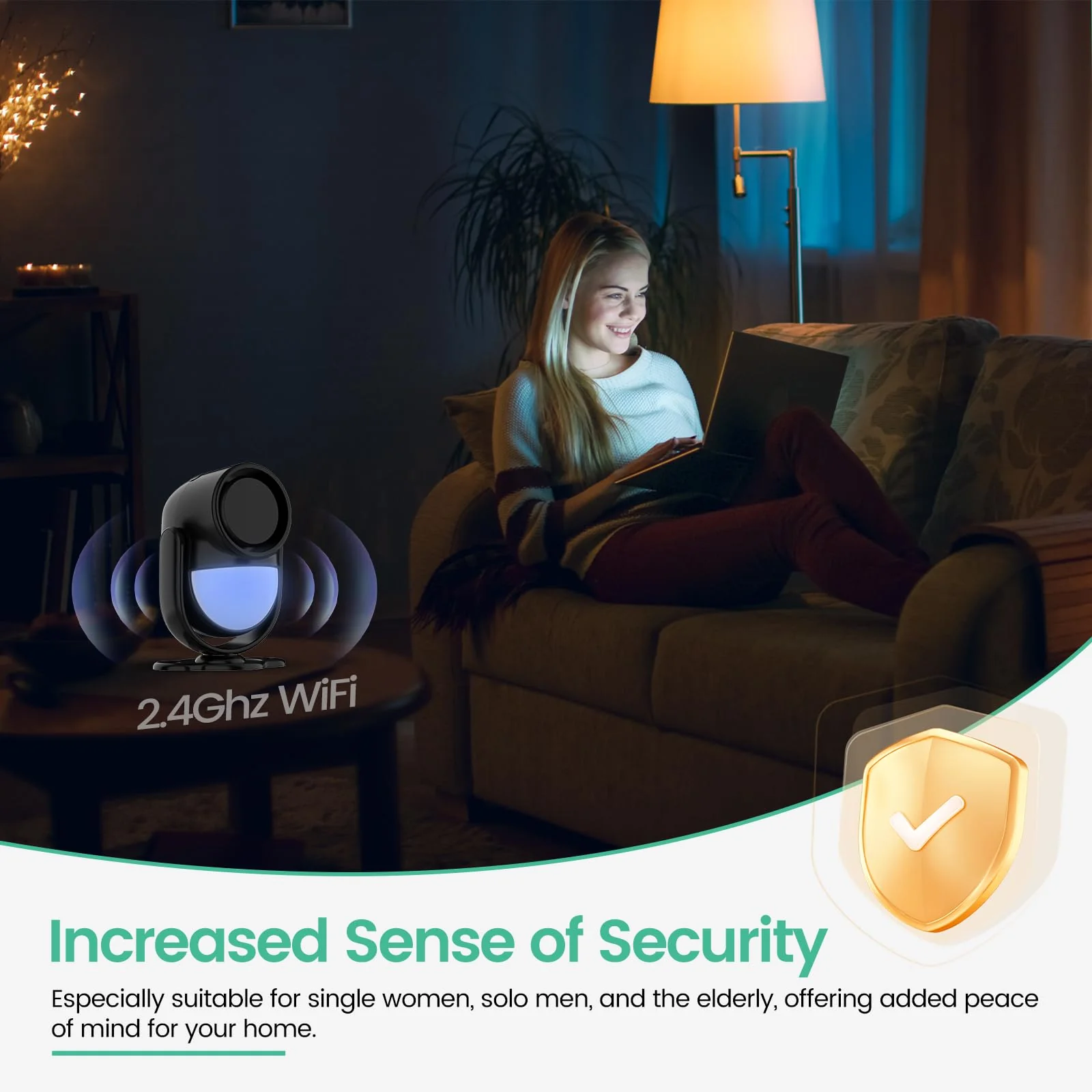 Home Alarm System，2.4G WiFi PIR Motion Sensor Alarm, Wireless DIY Smart Door/Window Alarm for Home Security with Phone APP Alert 4-Piece Kit（2Door Window Sensor），for House Apartment Office,Black Black-WiFi - Image 9