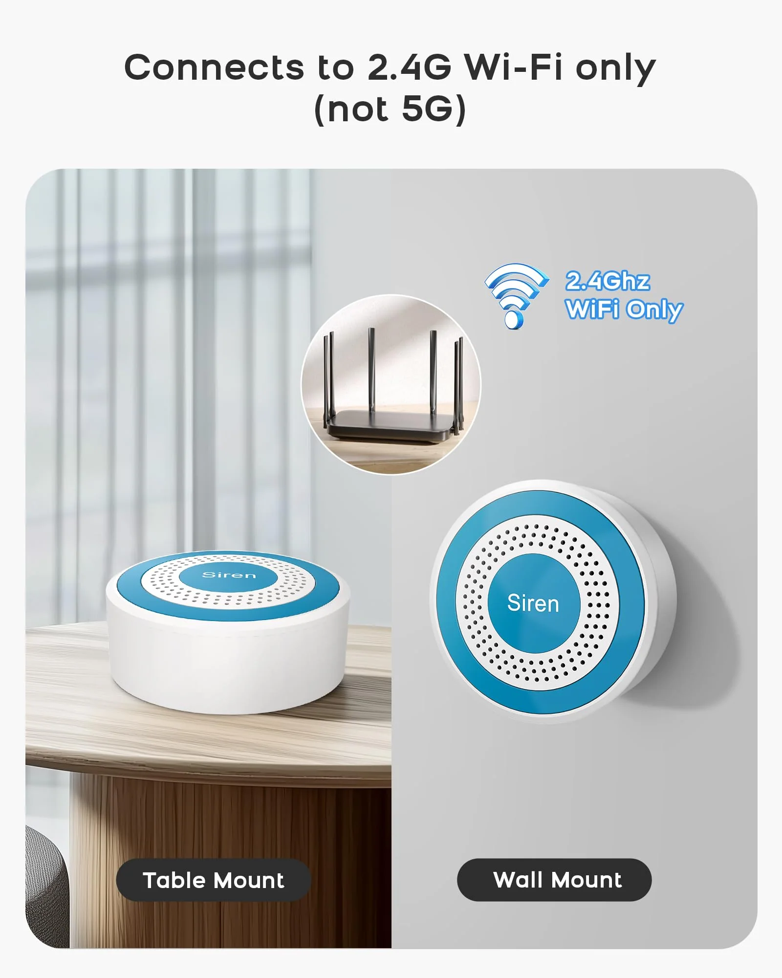 Home Security System, Home Alarm System Wireless 8 Piece Kit with Phone APP Alert Siren Remote Control Motion Detection Real-time Alarm No Contract Required,24/7 Protection CL519-B - Image 2