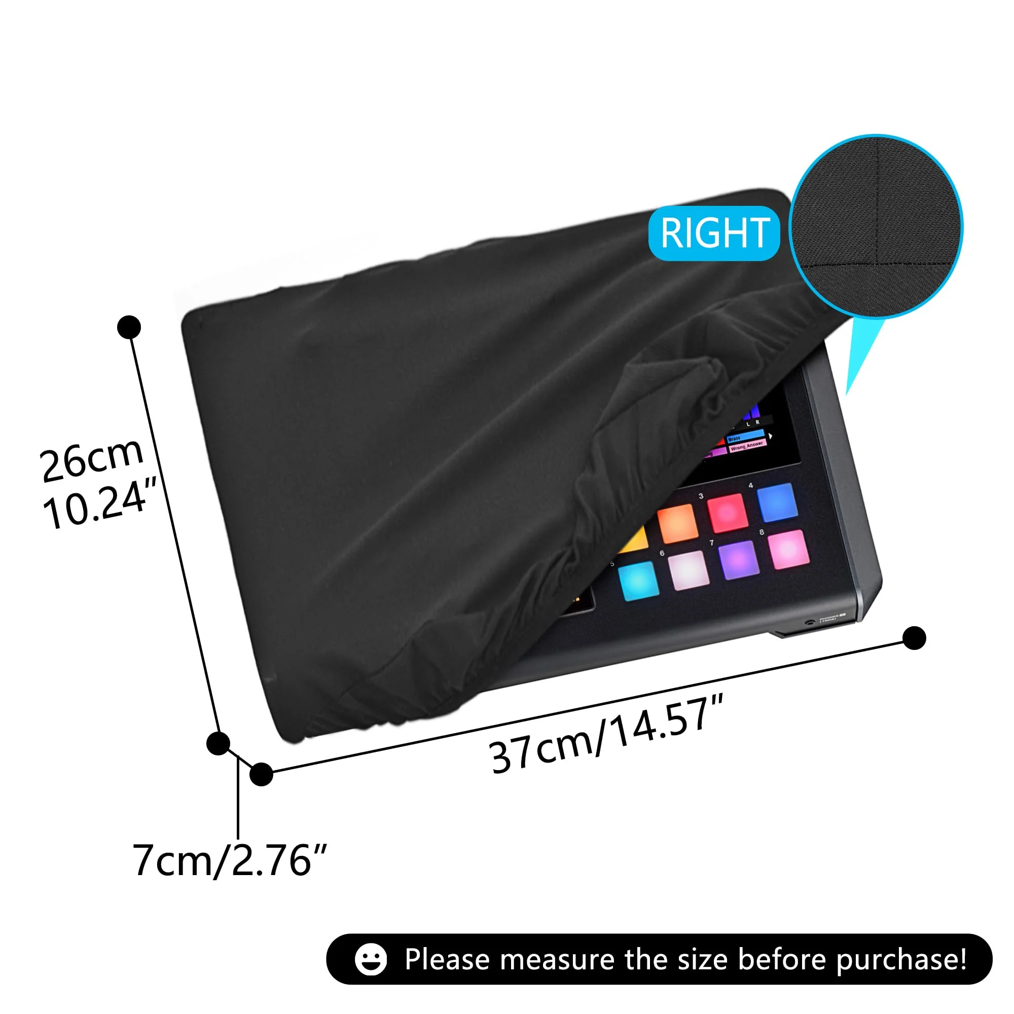 Home Studio Mixer Cover Compatible with Behringer X-TOUCH COMPACT,Tascam Podcast Station Mixcast 4 Stretchable Chinlon - Image 2