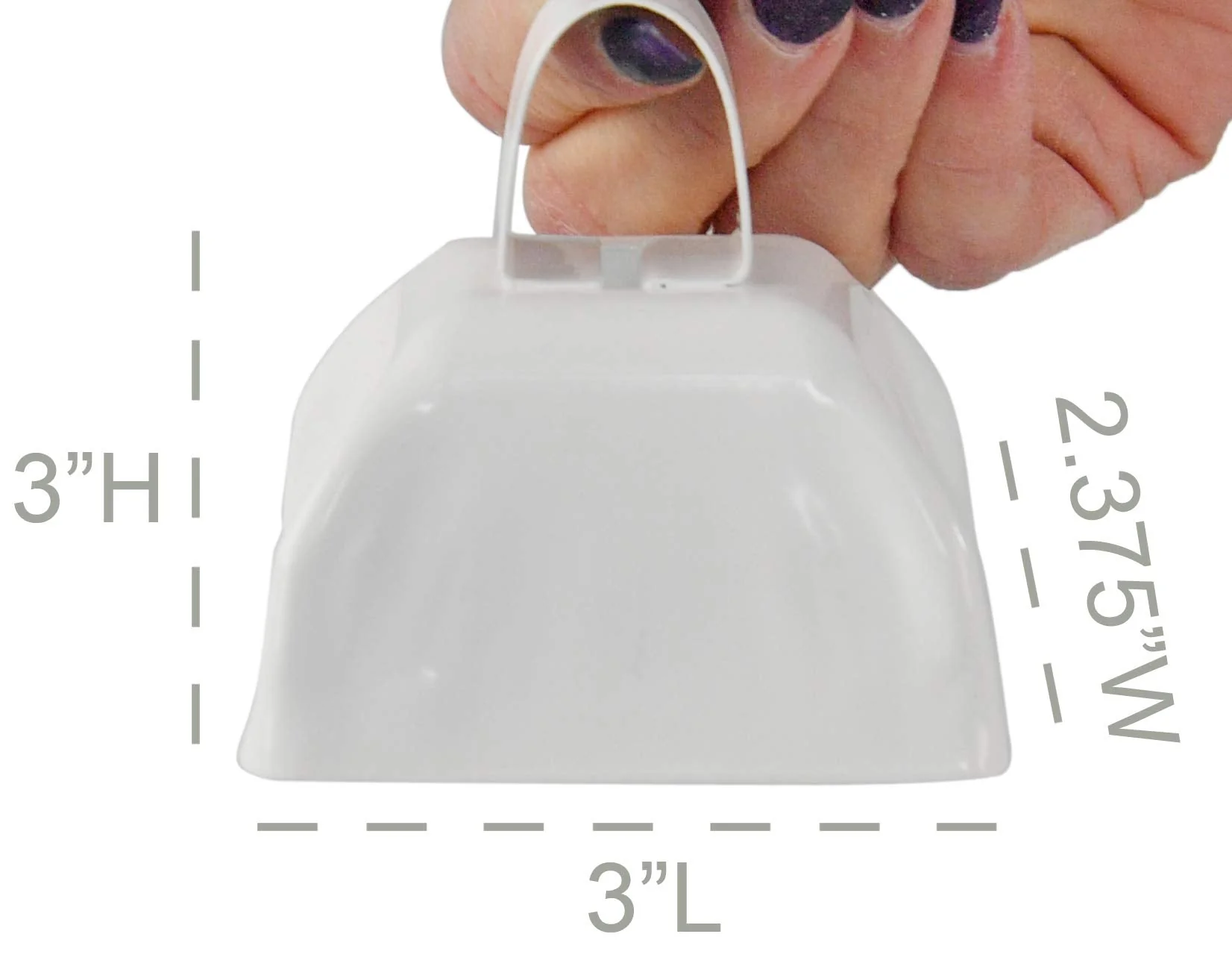 HOME-X Set of 12 Cowbells, Sporting Event Bells, Cheering Bells, Party Noise Makers, School, Reception Desk, Counter Bell, White, 3” L x 2 3/8” W x 3” H - Image 4