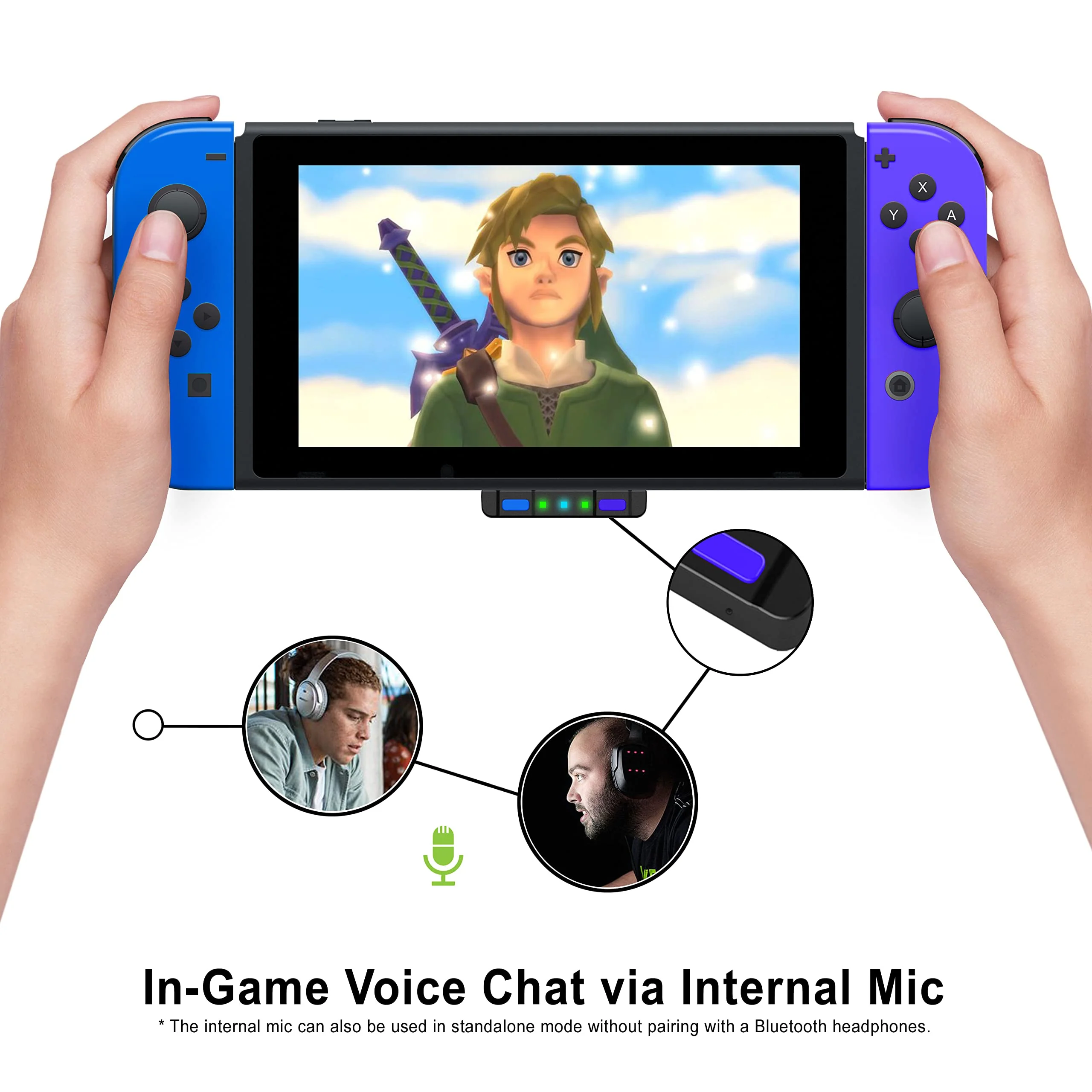 HomeSpot Bluetooth 5.0 Audio Transmitter Adapter with USB C APTX Low Latency for Nintendo Switch Compatible with AirPods PS5 Bose Sony BT Headphones The Legend of Zelda Theme Azure Blue & Ultra Violet - Image 4