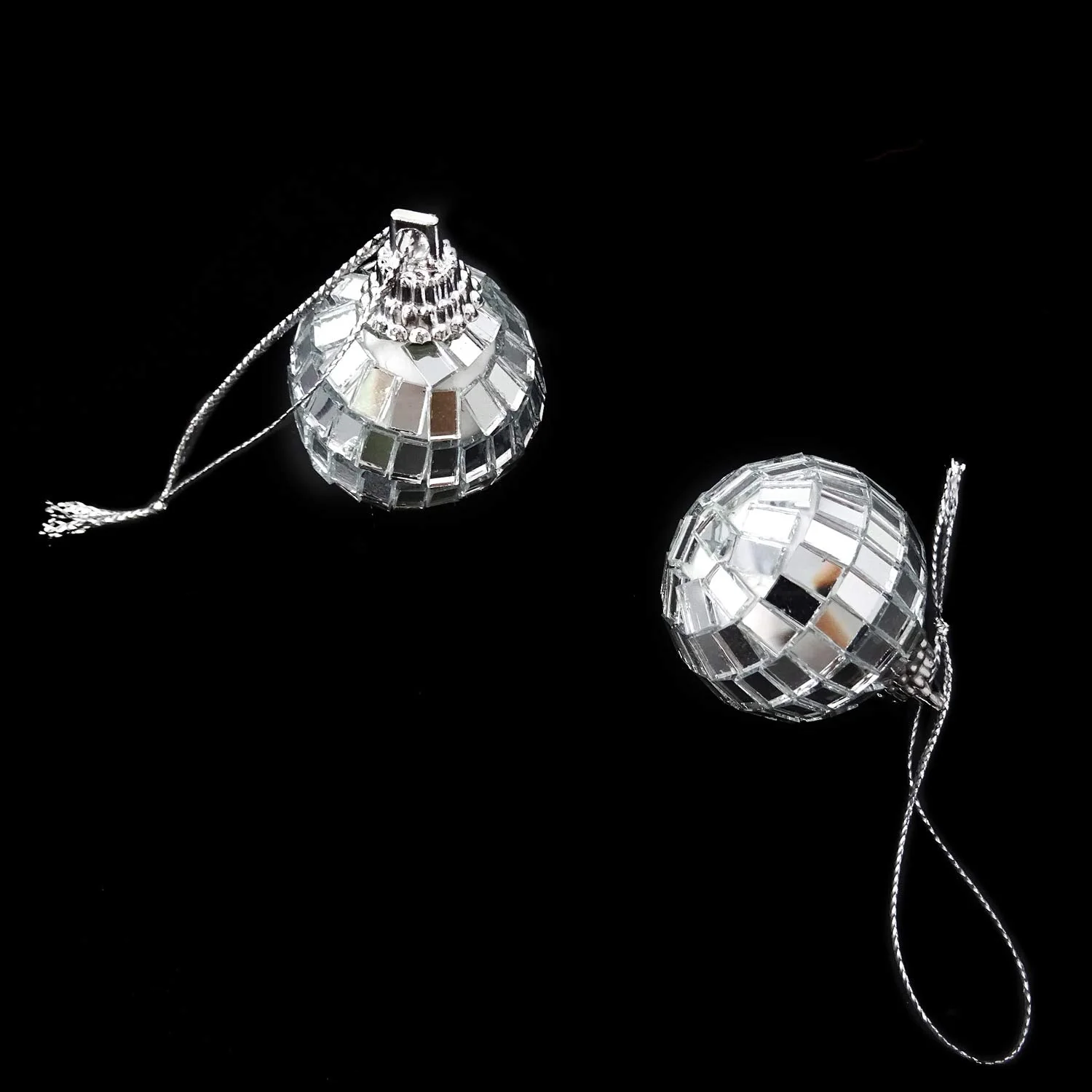 Honbay 12PCS Mirror Disco Ball Tree Ornament Decoration with Fastening Strap for Home and Party (1.1 Inch) - Image 3