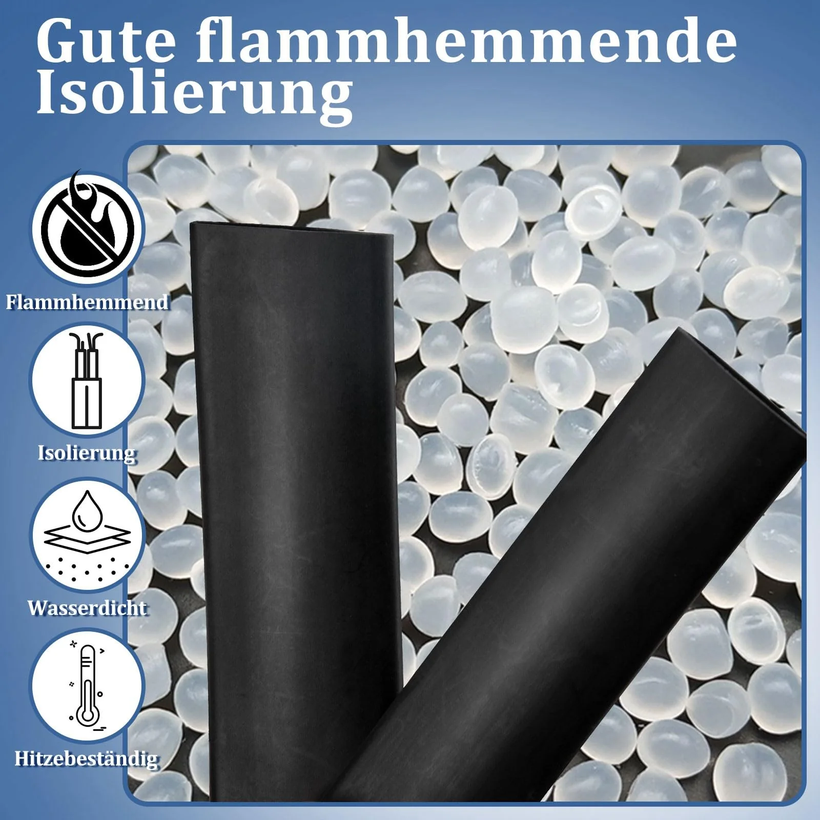 HONZUEN Heat Shrink Tube with Adhesive, Heat Shrink Tube Set, Black, Heat Shrink Tubes, Waterproof Polyolefin, Shrinkage Rate 3:1 for Insulating Cables, Soldered Connections (Diameter 30 mm, 25 mm, 20 - Image 2