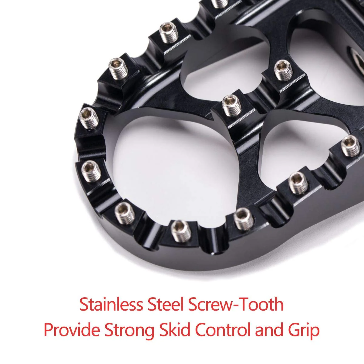 Hopider CNC Wide Foot Pegs 360° Roating MX Chopper Bobber Style for harley Dyna Sportster Fatboy Iron 883,Black black - Image 4