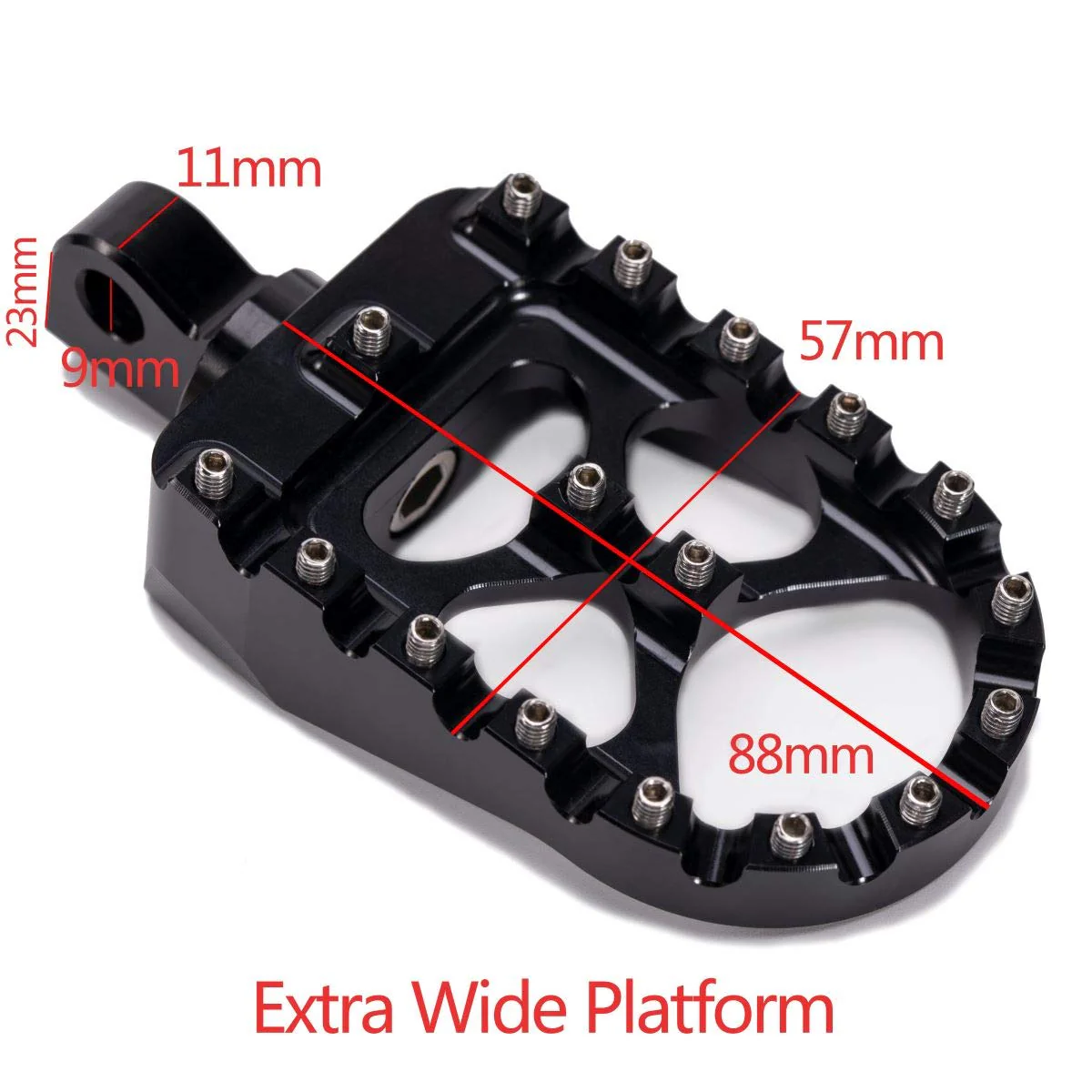Hopider CNC Wide Foot Pegs 360° Roating MX Chopper Bobber Style for harley Dyna Sportster Fatboy Iron 883,Black black - Image 5