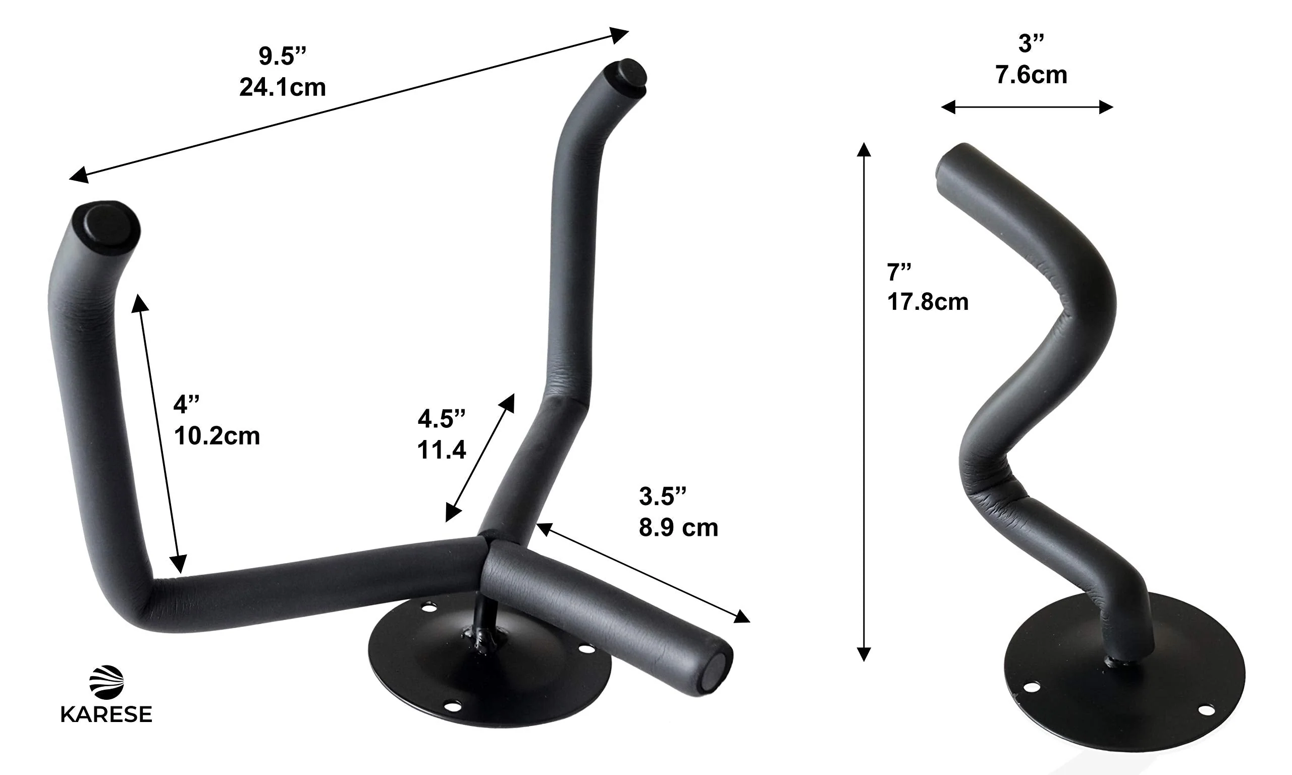 Horizontal Guitar Wall Mount with Guitar Strap and Pick, Padded Wall Hanger Hooks for Electric, Acoustic Guitars, Bass or Mandolin - Image 6
