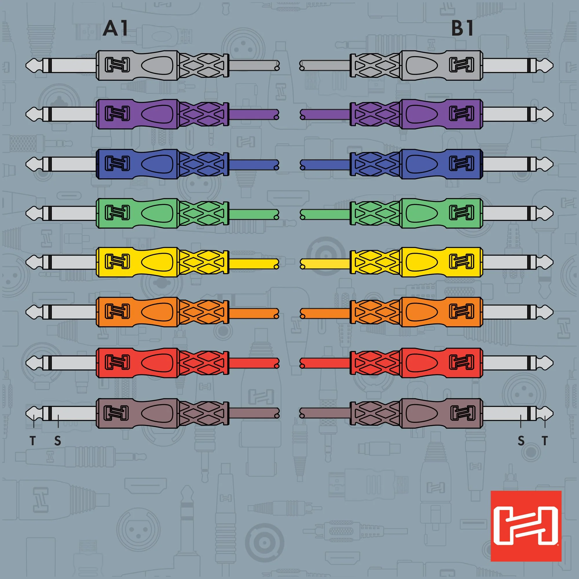 Hosa CPP-845 Unbalanced Patch Cables, 1/4 Inch TS to Same, 1.5 Feet - Image 5
