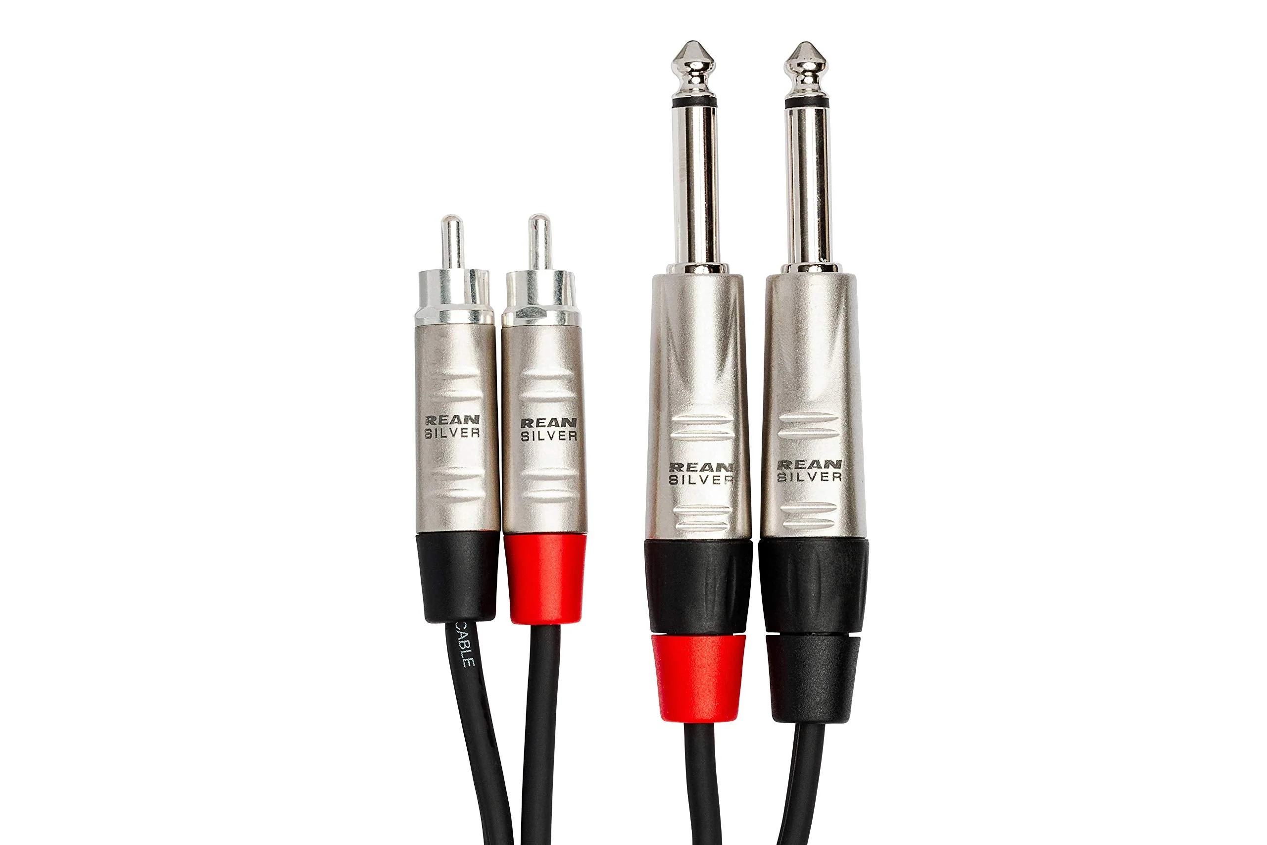 Hosa HPR-005X2 Pro Stereo Interconnect, Dual REAN 1/4 Inch TS to RCA, 5 Feet - Image 3
