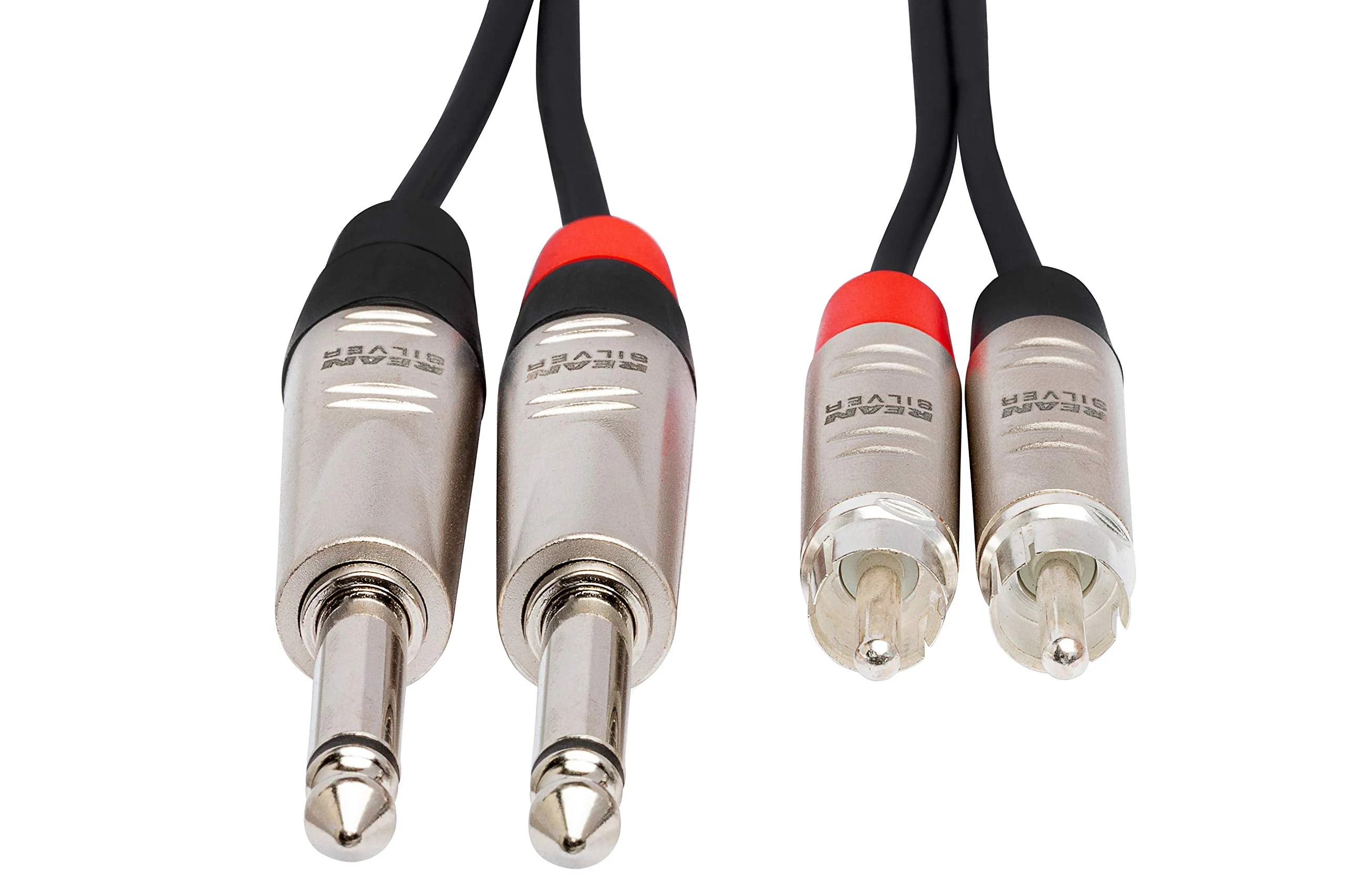 Hosa HPR-005X2 Pro Stereo Interconnect, Dual REAN 1/4 Inch TS to RCA, 5 Feet - Image 4