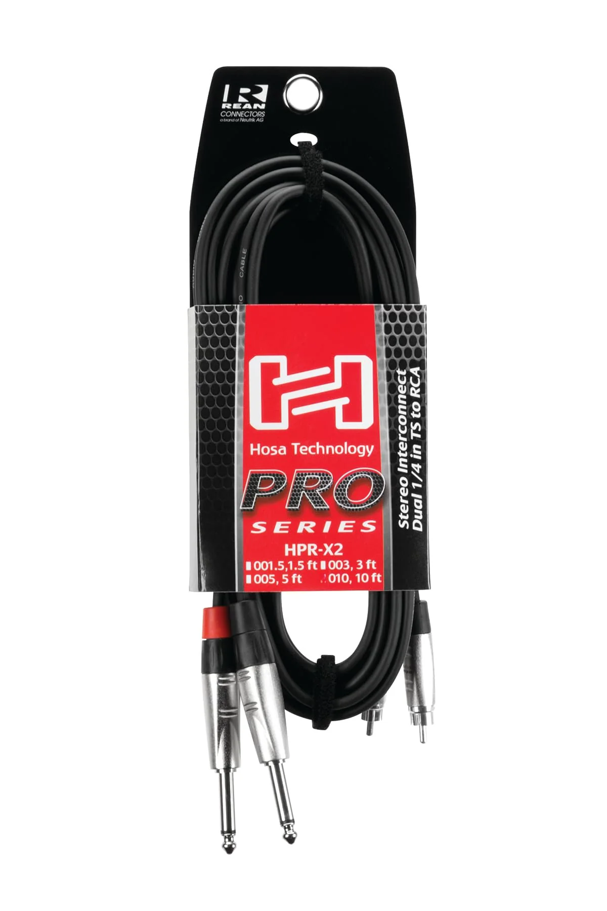 Hosa HPR-005X2 Pro Stereo Interconnect, Dual REAN 1/4 Inch TS to RCA, 5 Feet - Image 5