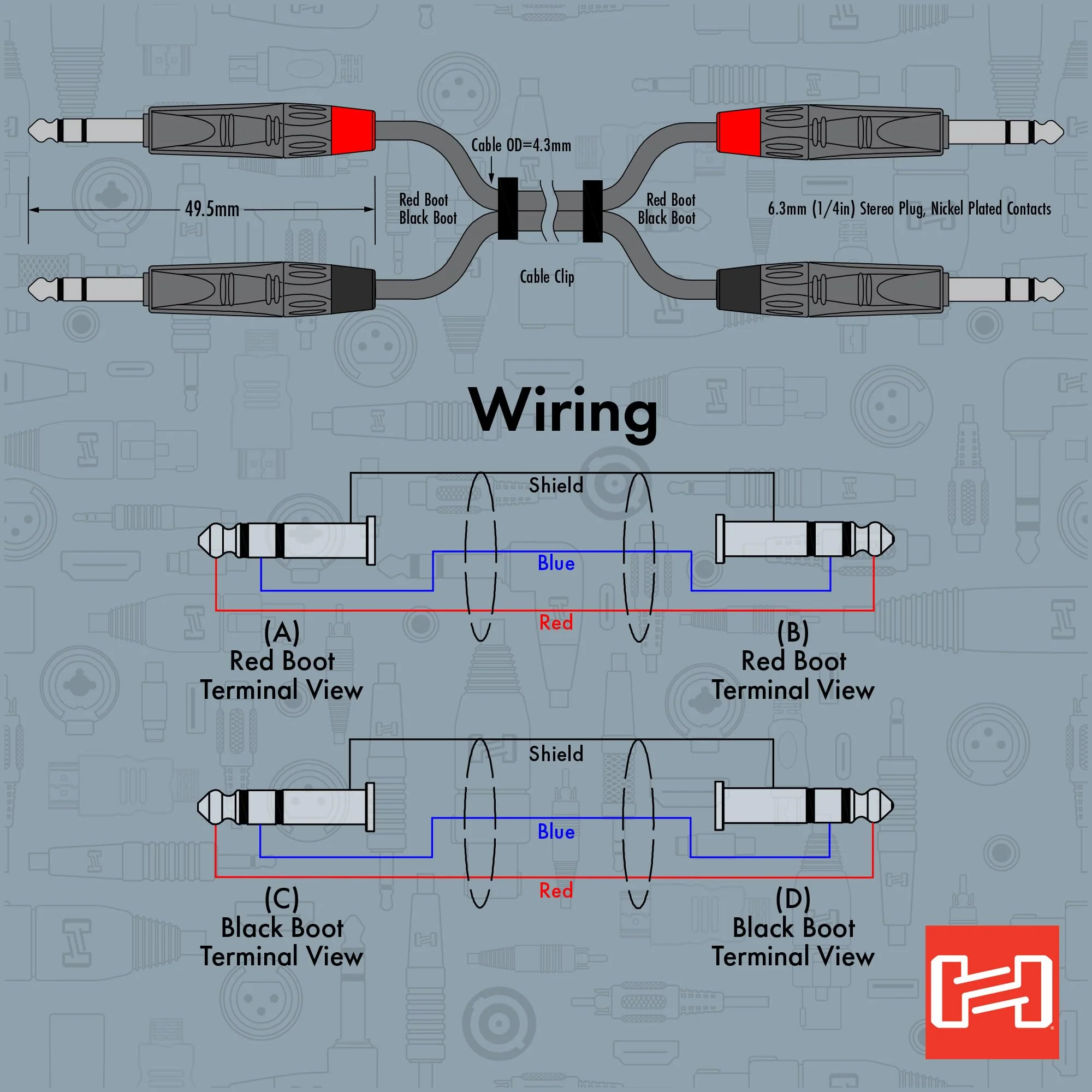 Hosa HSS-020X2 Pro Stereo Interconnect Cable - 20 Foot - Image 5