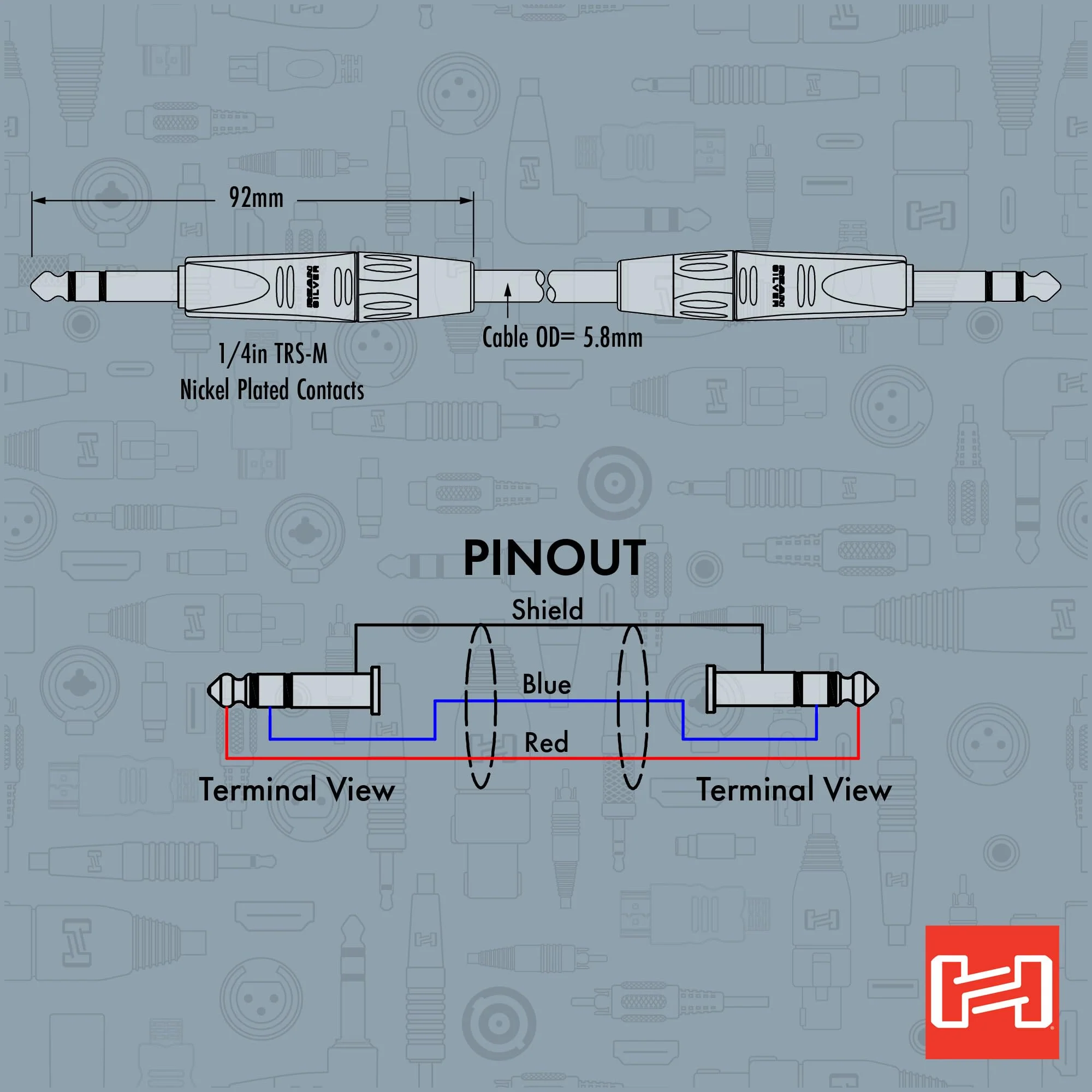 Hosa HSS-050 Pro Balanced Interconnect, REAN 1/4" TRS to Same, 50 Feet - Image 4