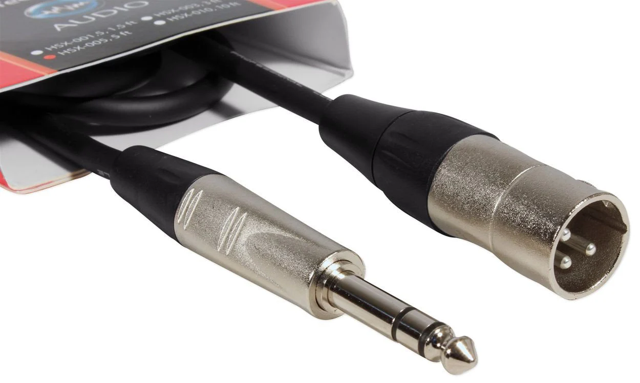 Hosa HSX-005 REAN 1/4" TRS to XLR3M Pro Balanced Interconnect Cable, 5 Feet - Image 3