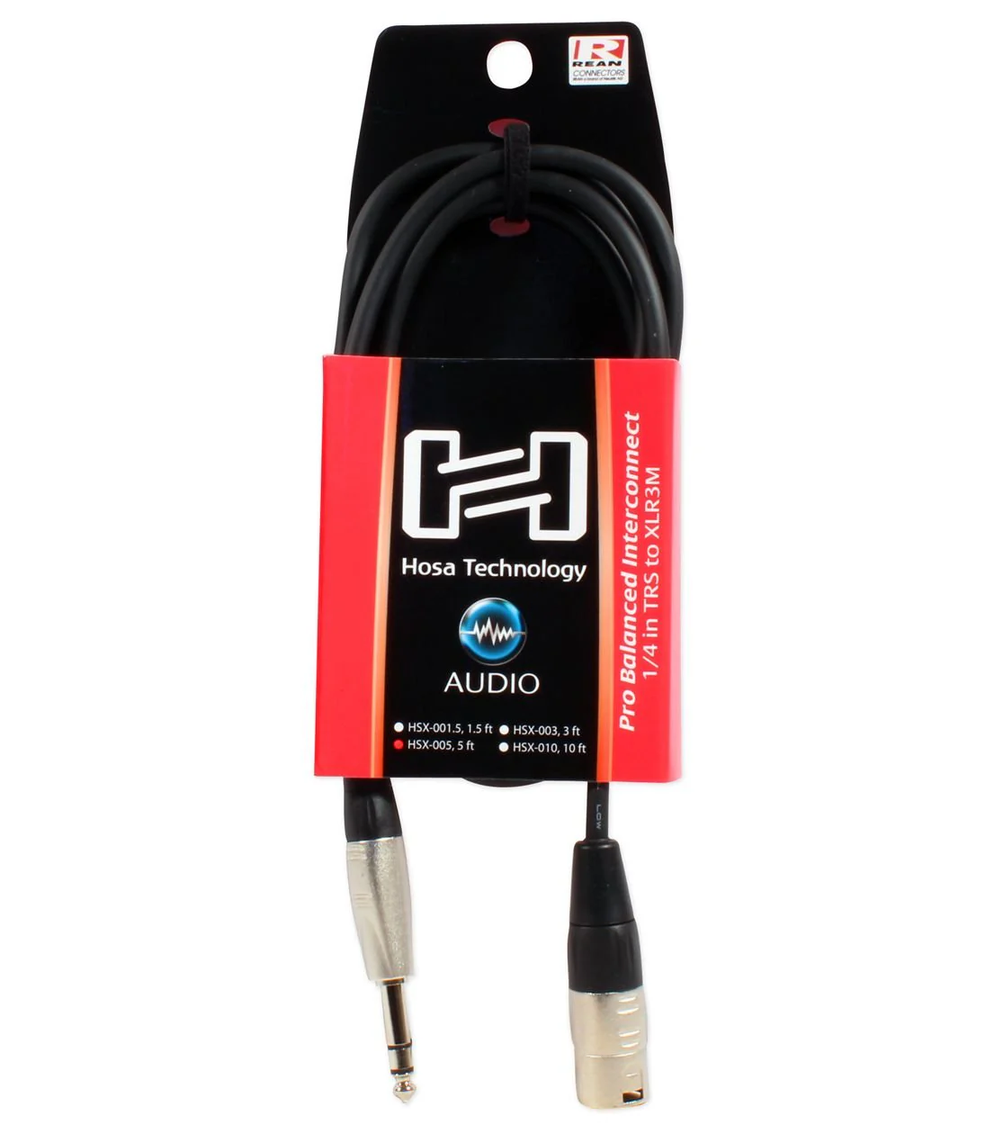 Hosa HSX-005 REAN 1/4" TRS to XLR3M Pro Balanced Interconnect Cable, 5 Feet - Image 4