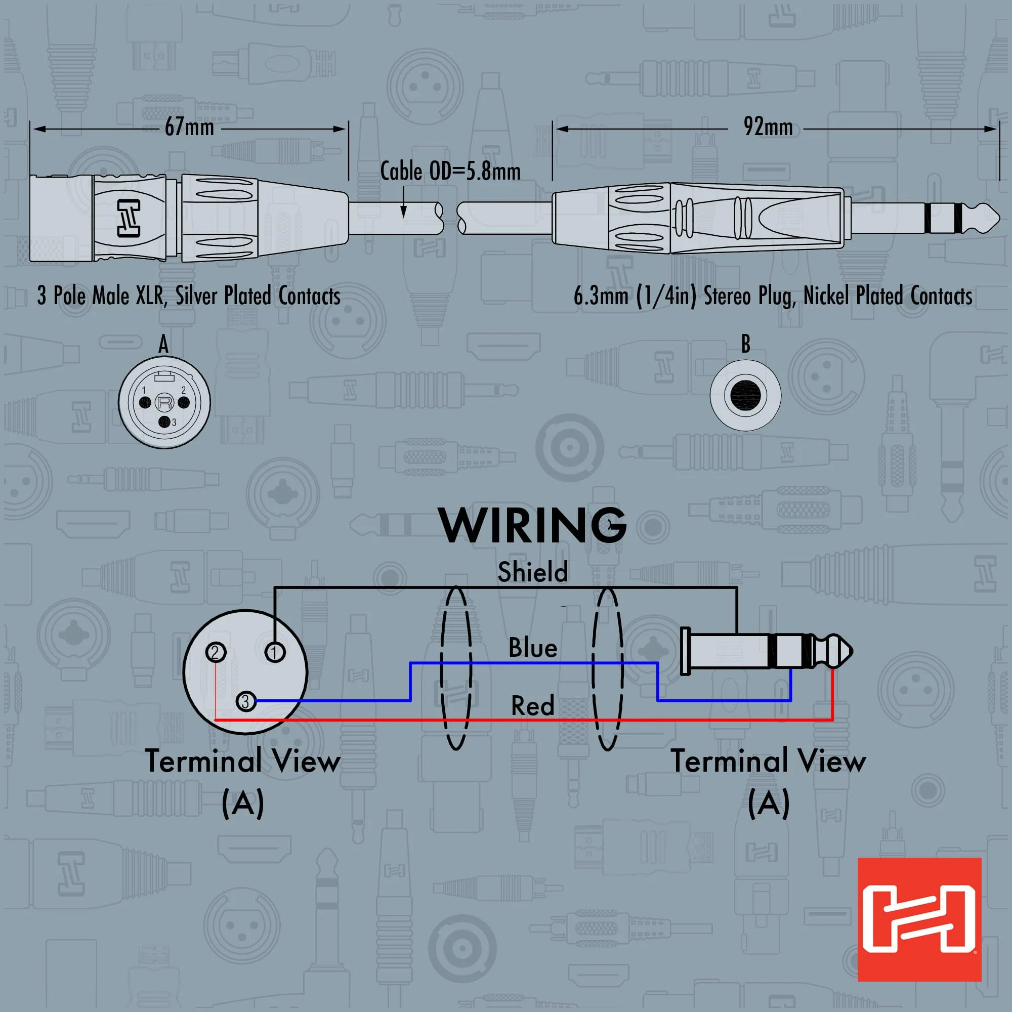 Hosa HXS-020 Pro Balanced Interconnect, REAN XLR3F to 1/4 Inch TRS, 20 Feet - Image 7