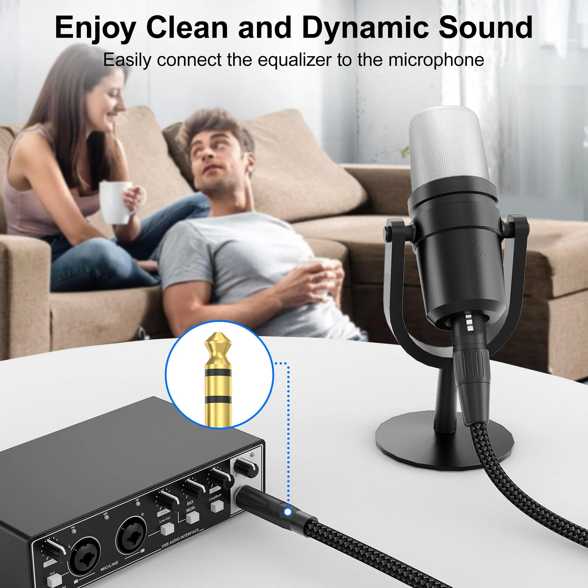 HOSONGIN XLR Female to 1/4 TRS Male Balanced Cable, 6.35mm Balanced Stereo Jack Cable with 3-Pin Connector, Nylon Braided for Live Sound, Electronic Organ, Mixers Studio Gear, 10 Feet 1-Pack Black - Image 6