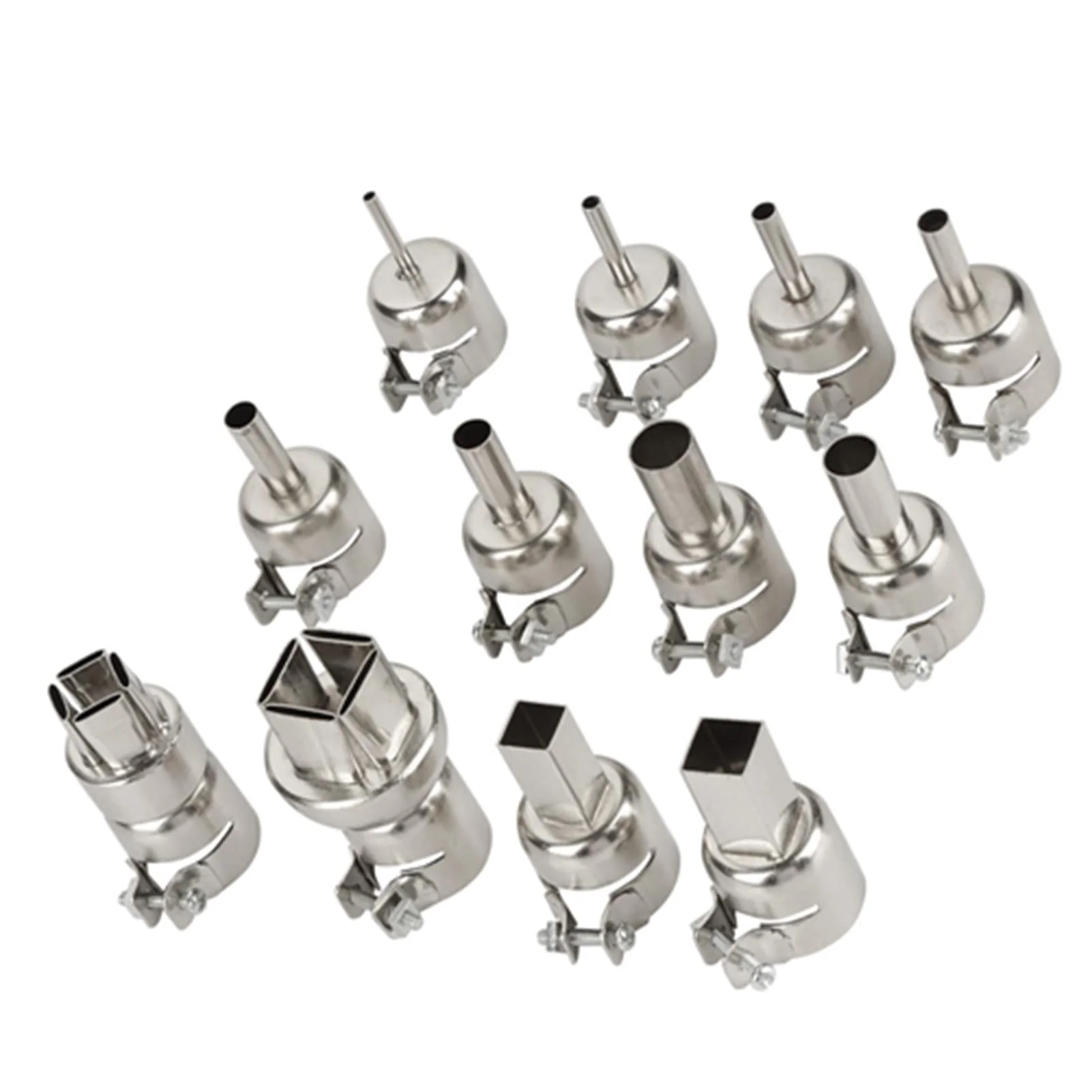 Hot Air Gun Nozzle Heat Nozzle 12pcs Steel Heat Nozzle Set for 850 Hot Air Soldering Station Repair Tool Accessories Heat Soldering Heat Guns - Image 5