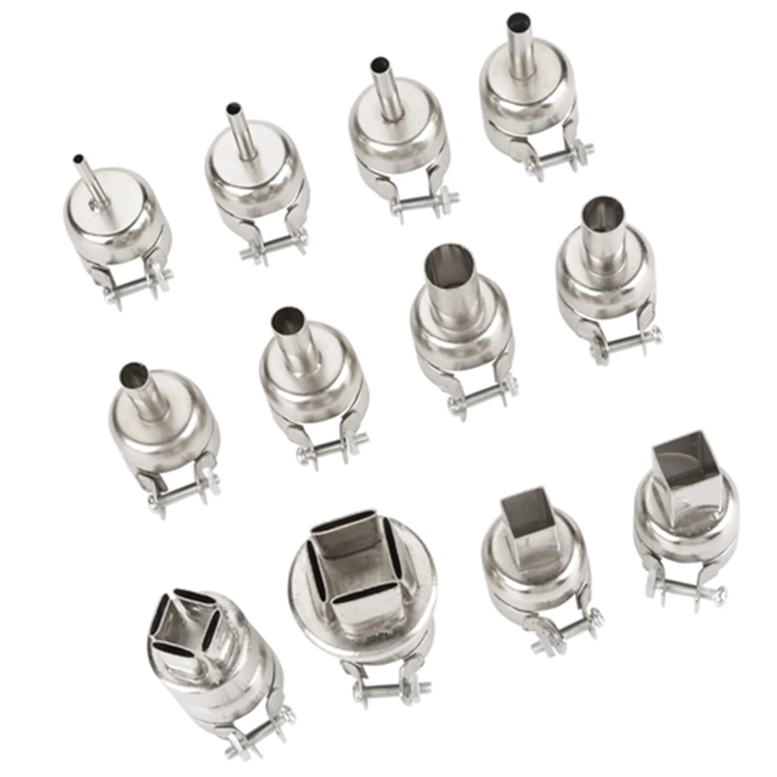 Hot Air Gun Nozzle Heat Nozzle 12pcs Steel Heat Nozzle Set for 850 Hot Air Soldering Station Repair Tool Accessories Heat Soldering Heat Guns - Image 8