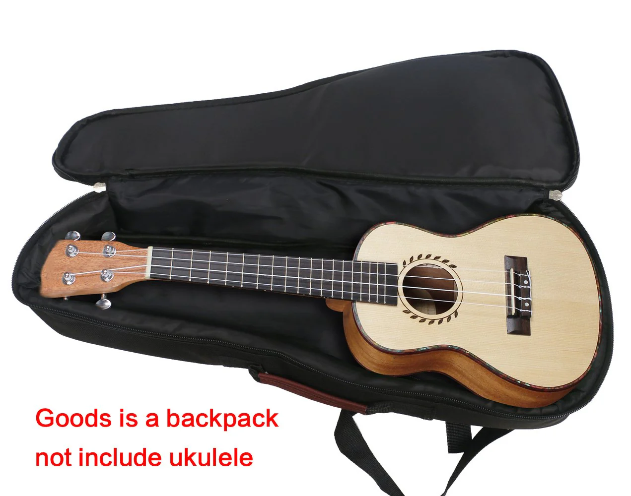 HOT SEAL 10MM Leather Handles Thick Durable Colorful Ukulele Case Bag with Storage (23/24in, Light blue) 23/24in - Image 5
