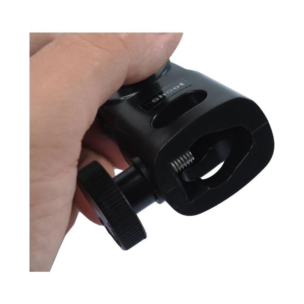 Hot Shoe Mount Speedlite Flash Support Photo Studio Umbrella Holder Bracket, Bottom with 15.8mm Hole for Speedlite Flash Trigger with Cold Foot & Studio Light Stand Tripod Head - Image 5