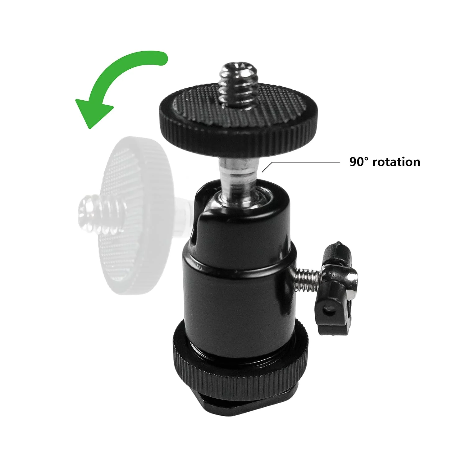 Hot Shoe Phone Mount for Camera, Ball Head Adapter with Phone Clamp - 360° Rotatable Smartphone Holder for DSLR/Mirrorless/Action Cam Live Streaming - Image 5