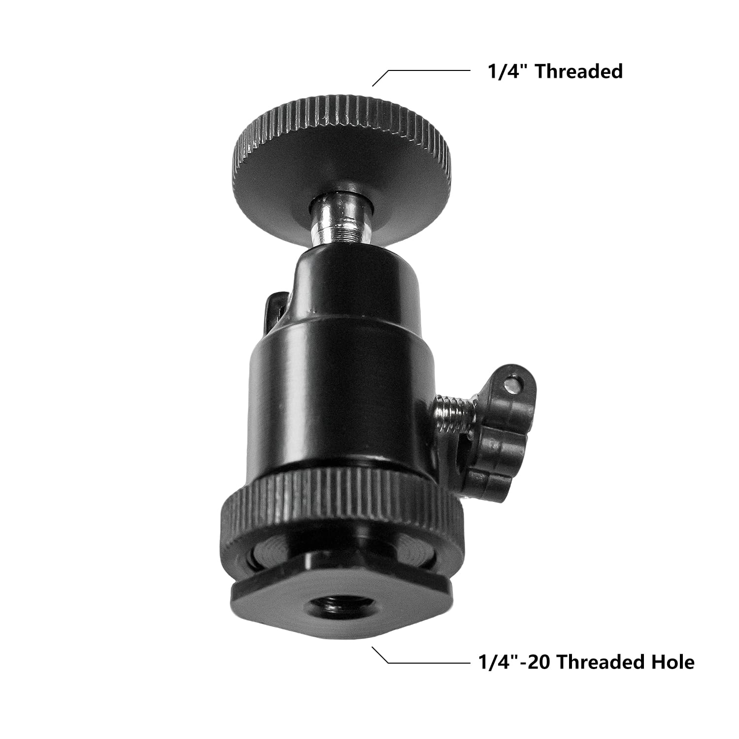 Hot Shoe Phone Mount for Camera, Ball Head Adapter with Phone Clamp - 360° Rotatable Smartphone Holder for DSLR/Mirrorless/Action Cam Live Streaming - Image 6