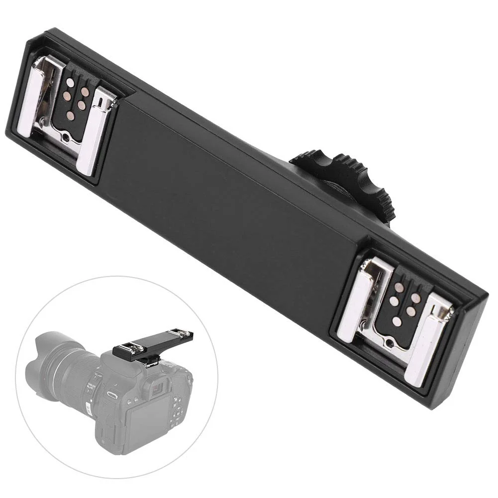 Hot Shoe Splitter, Hot Shoe Flash Light Bracket Ultralight Hot Shoe Extension Bar Mount Hot Shoe Mount Plate Adapter for SLR Camera Camcorder (for SLR (for - Image 6