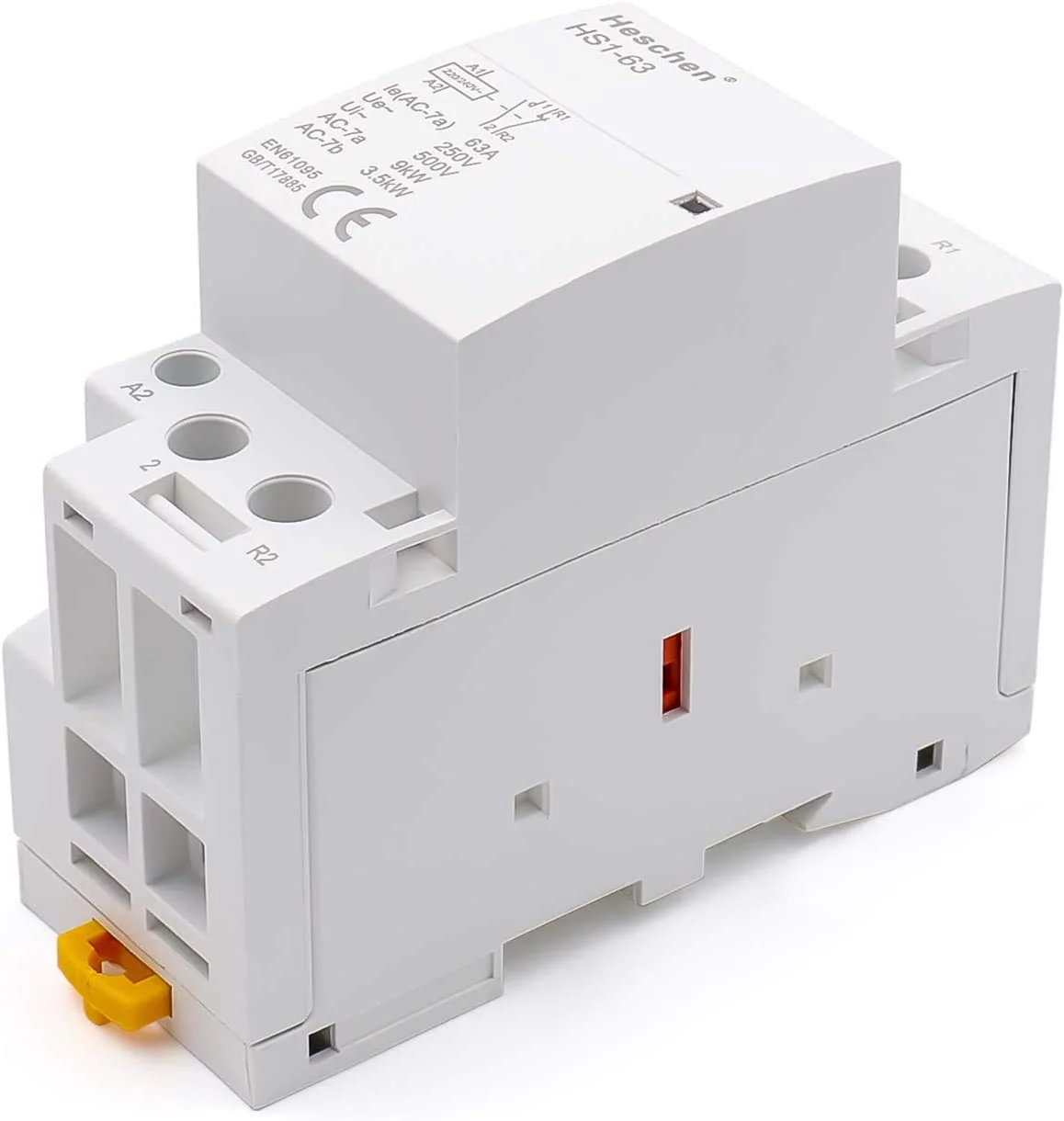 Household AC Contactor, HS1-63, 2 Pole 1NO 1NC, AC 220V/240V Coil Voltage, 35mm DIN Rail Mount - Image 2